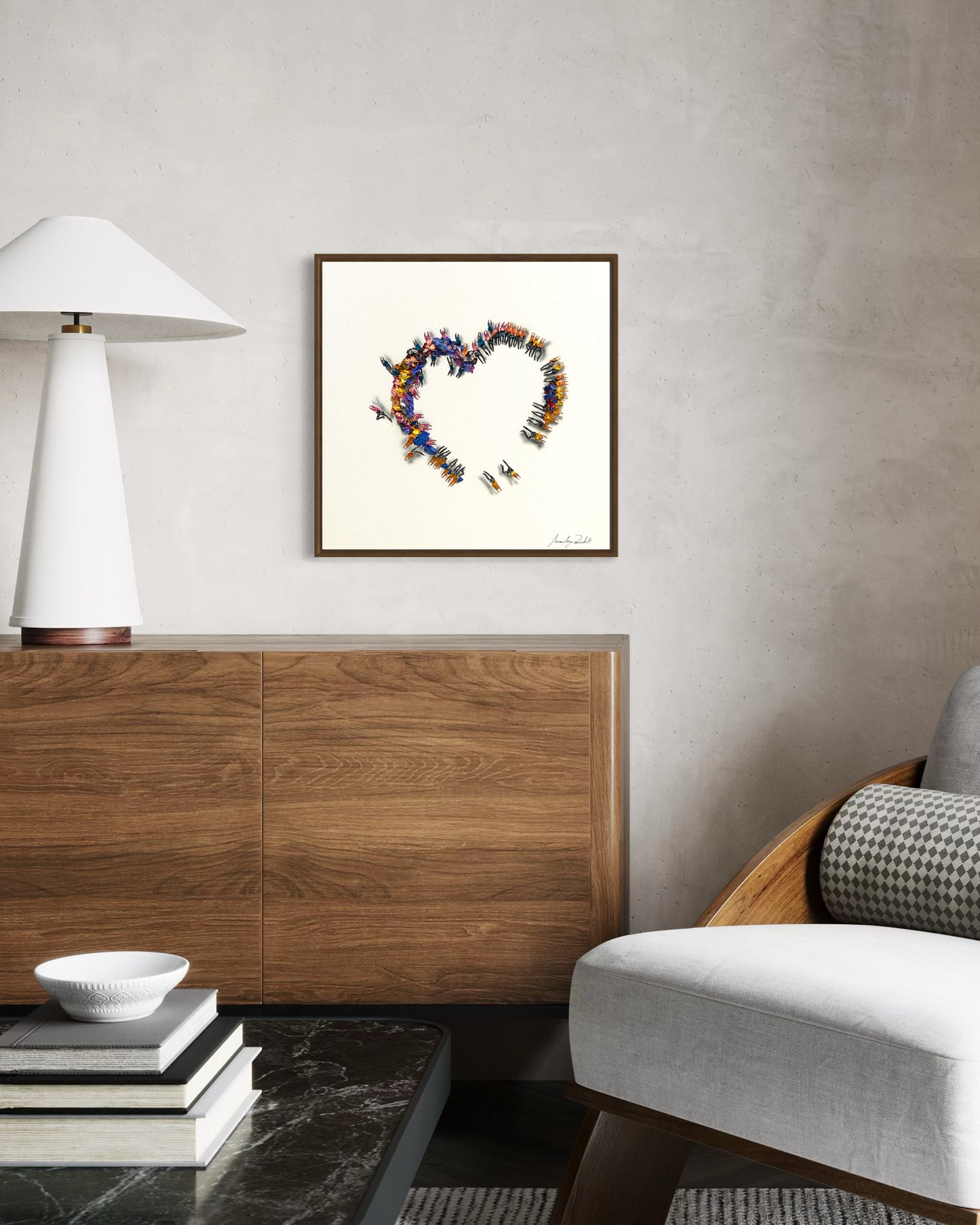 Obra De Arte Minimalista - Aglomerados - Coração
