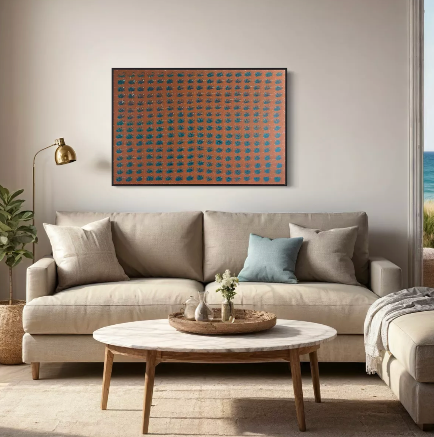 Obra De Arte Abstrata - Ladrilhos Ocre