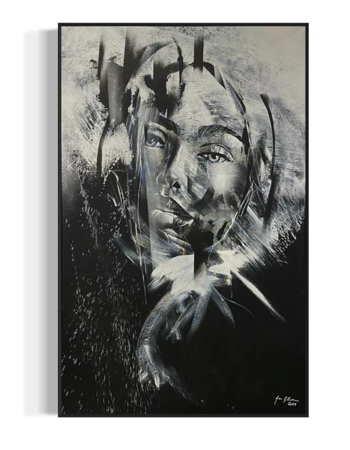 Obra de Arte Figurativa - Face P&B