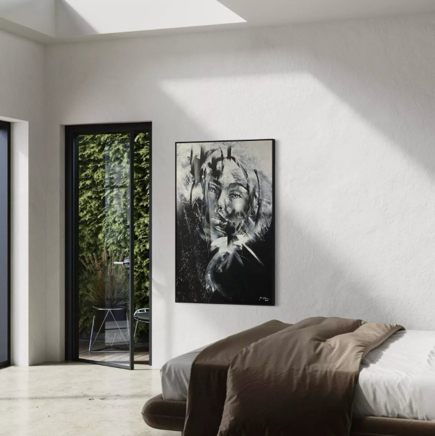 Obra de Arte Figurativa - Face P&B