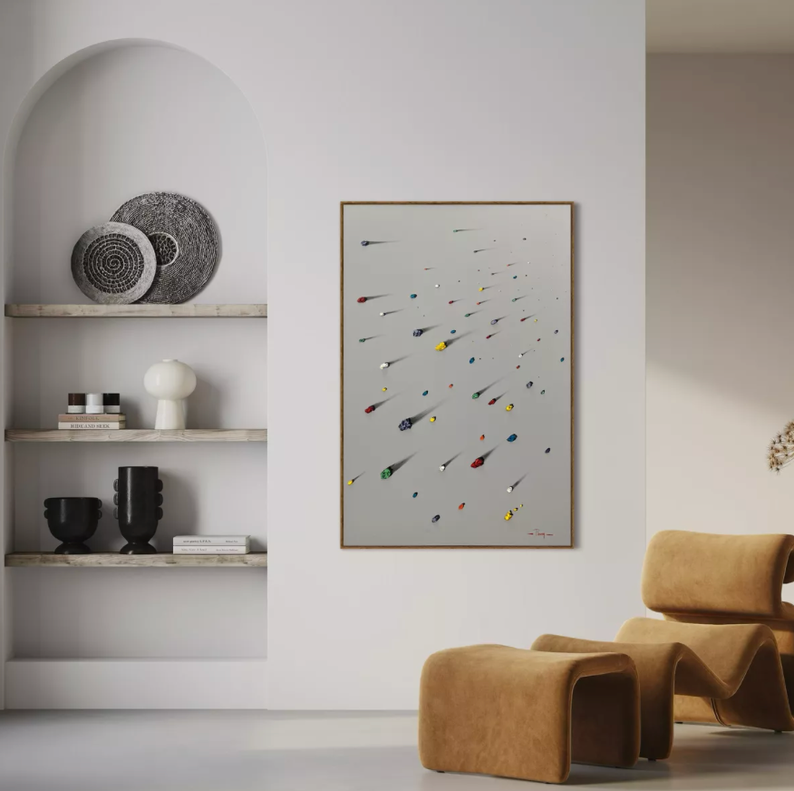 Obra minimalista: niebla de meteoritos