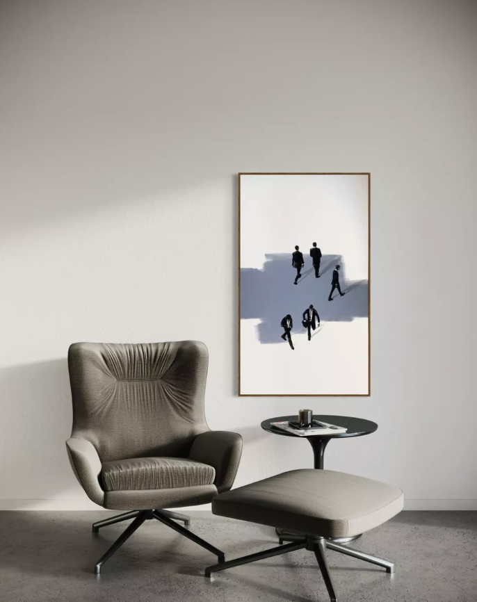 Obra De Arte Minimalista - Diálogos Visuais - Homens De Preto