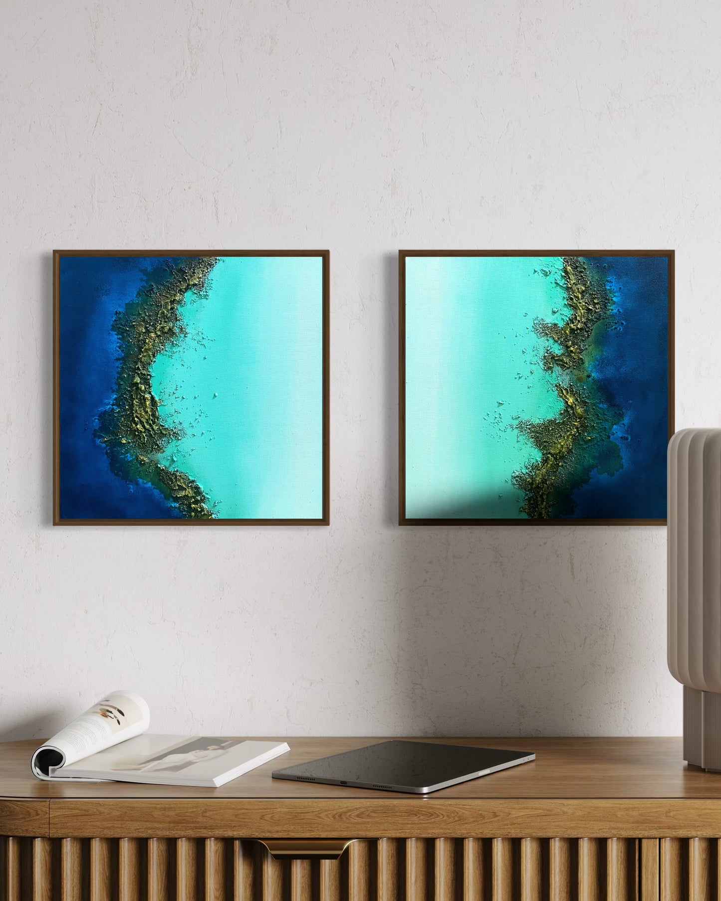 Obra De Arte Abstrata - Seven Seas Díptico