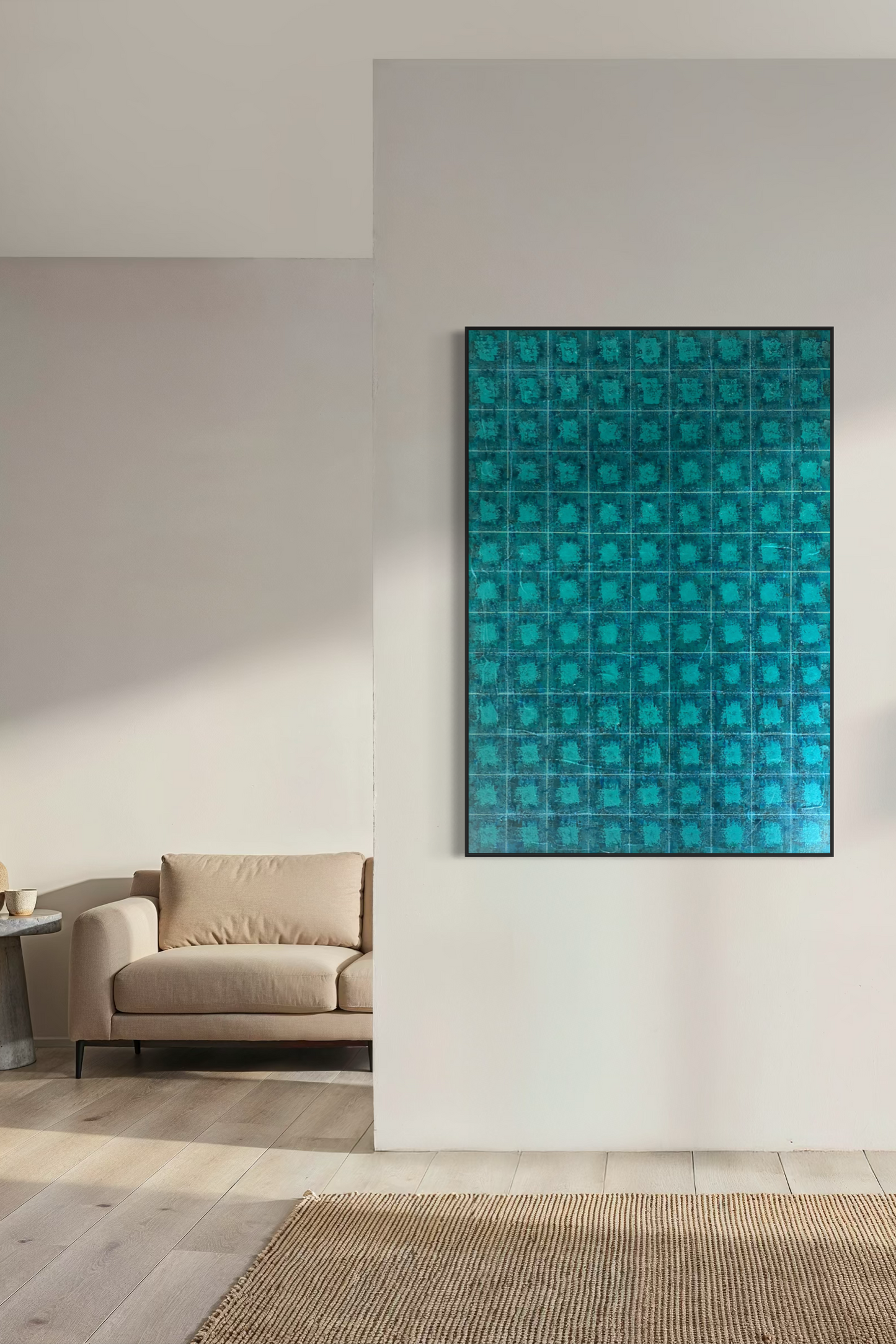 Obra de Arte Abstrata - Ladrilhos - Aqua