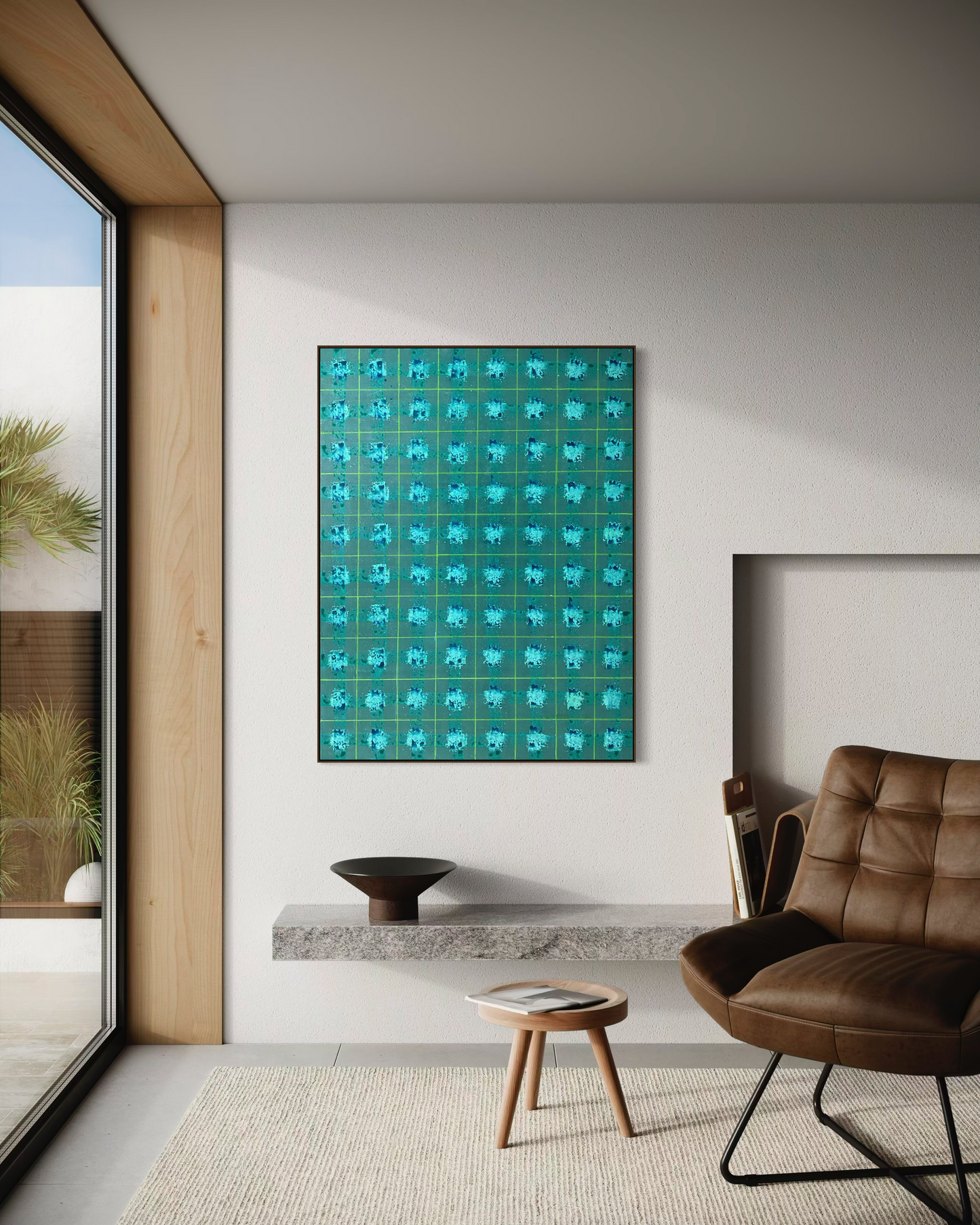 Obra de arte Abstrata - Ladrilhos Esmeralda