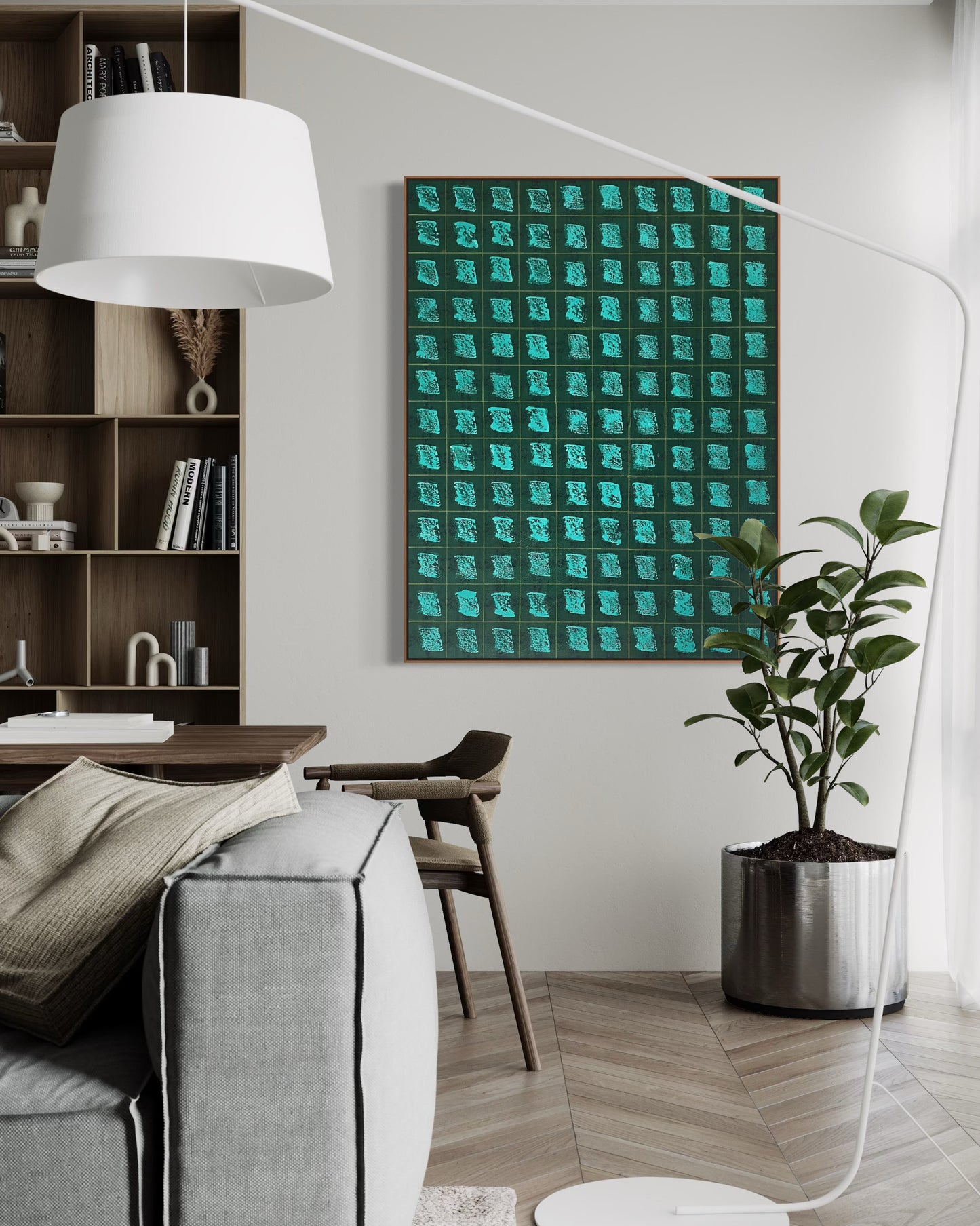Obra De Arte Abstrata - Ladrilhos Folha