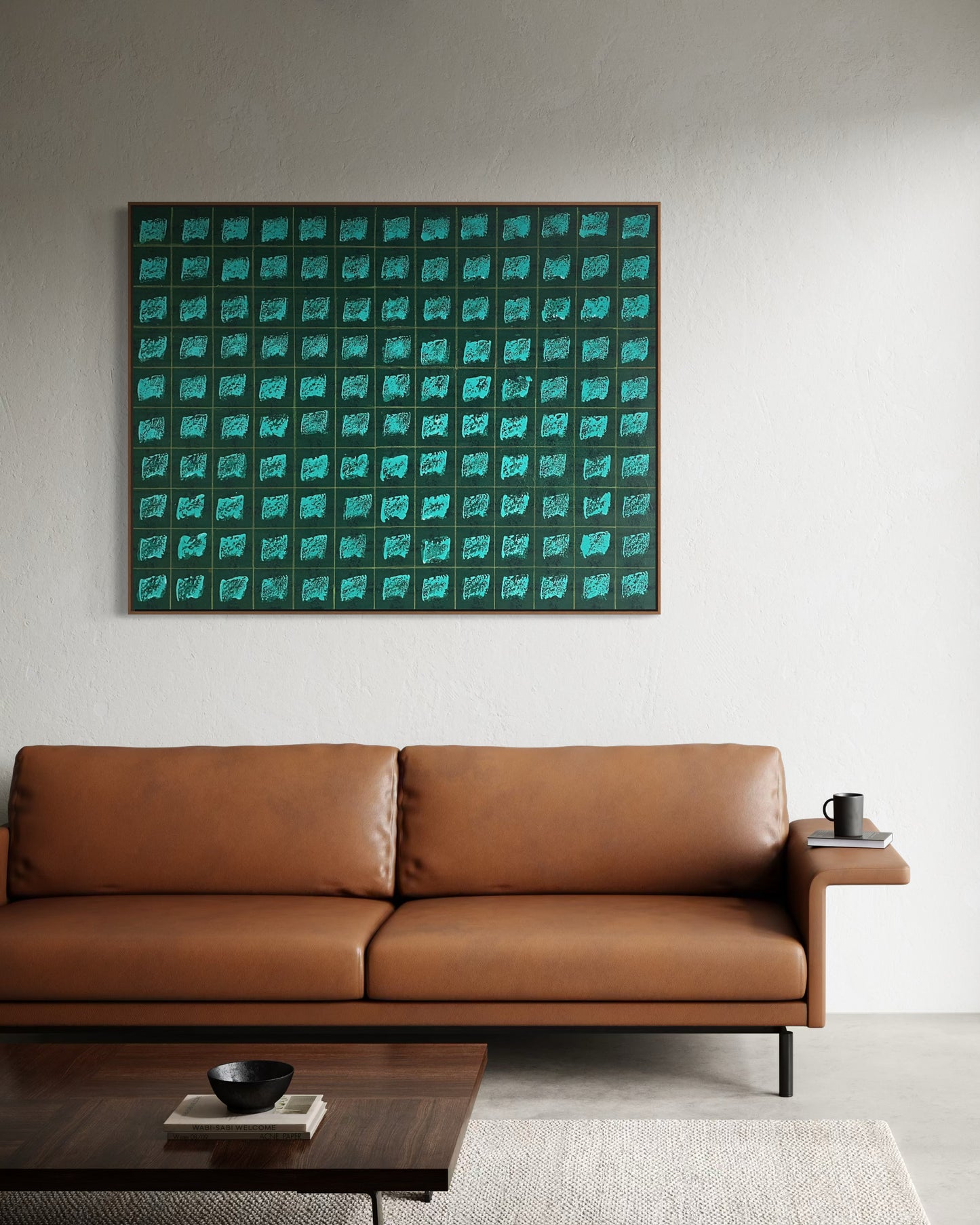 Obra De Arte Abstrata - Ladrilhos Folha