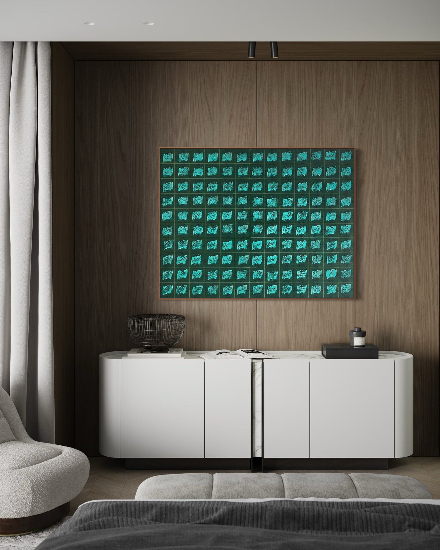 Obra De Arte Abstrata - Ladrilhos Folha