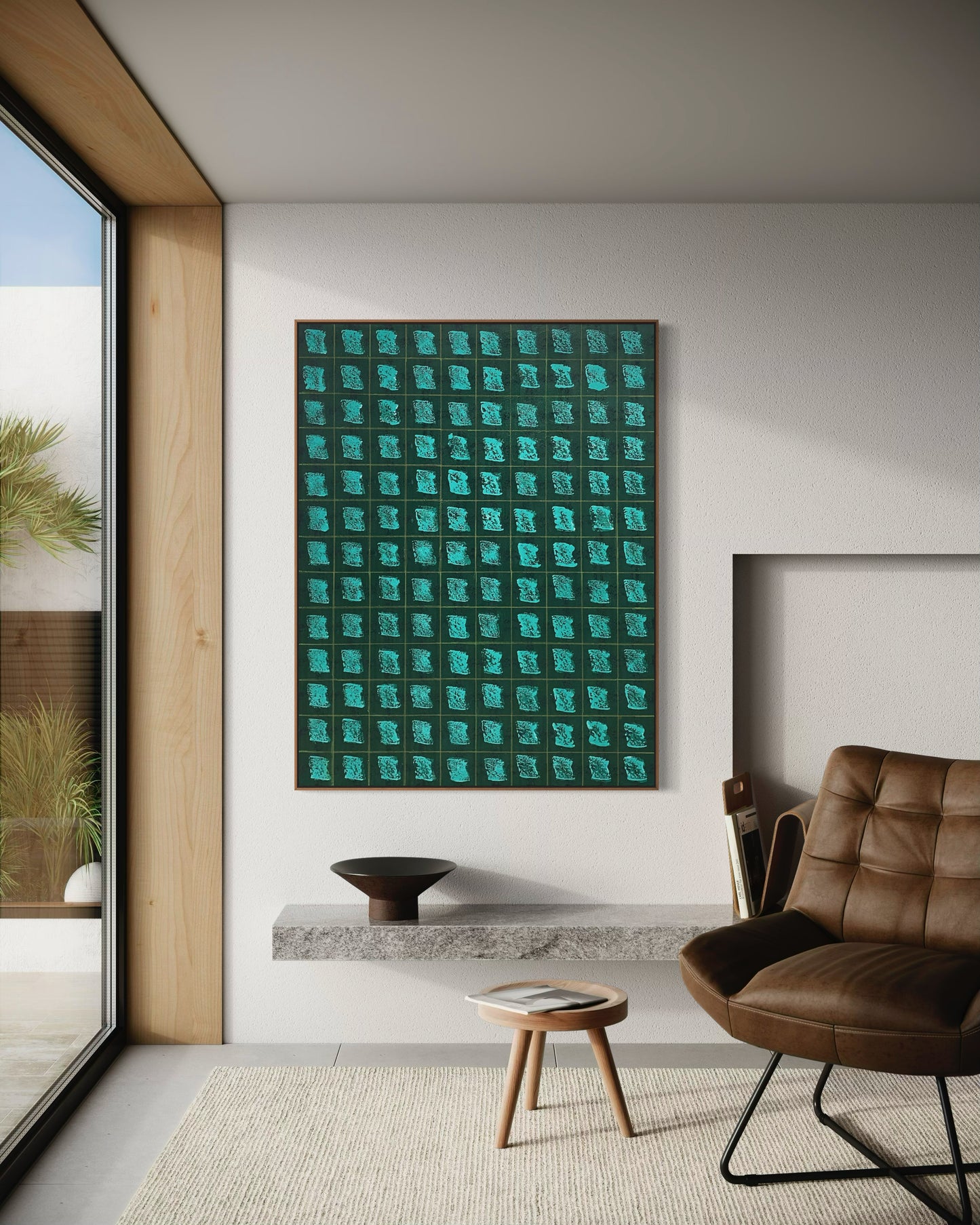 Obra De Arte Abstrata - Ladrilhos Folha