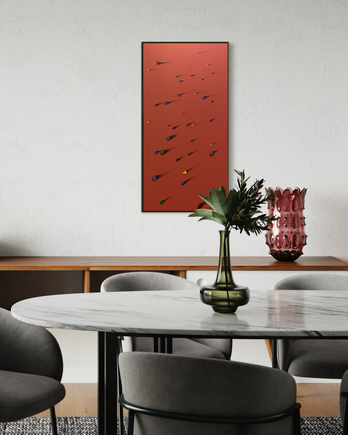 Obra de Arte Minimalista - Meteoritos terracota