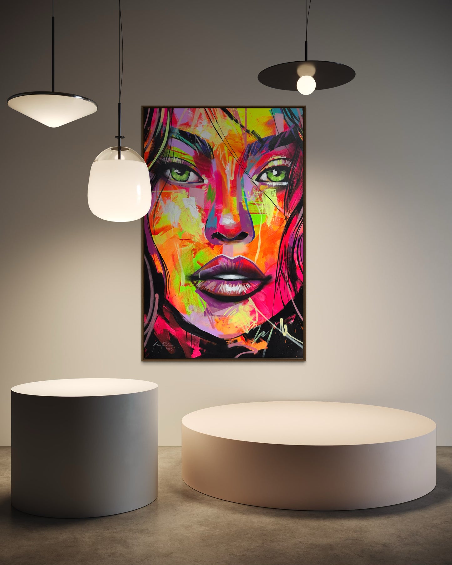 Obra De Arte Figurativo - Figurative Woman Fluor Colors