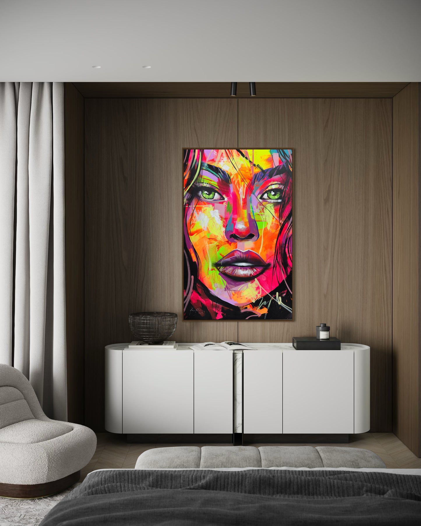Obra De Arte Figurativo - Figurative Woman Fluor Colors