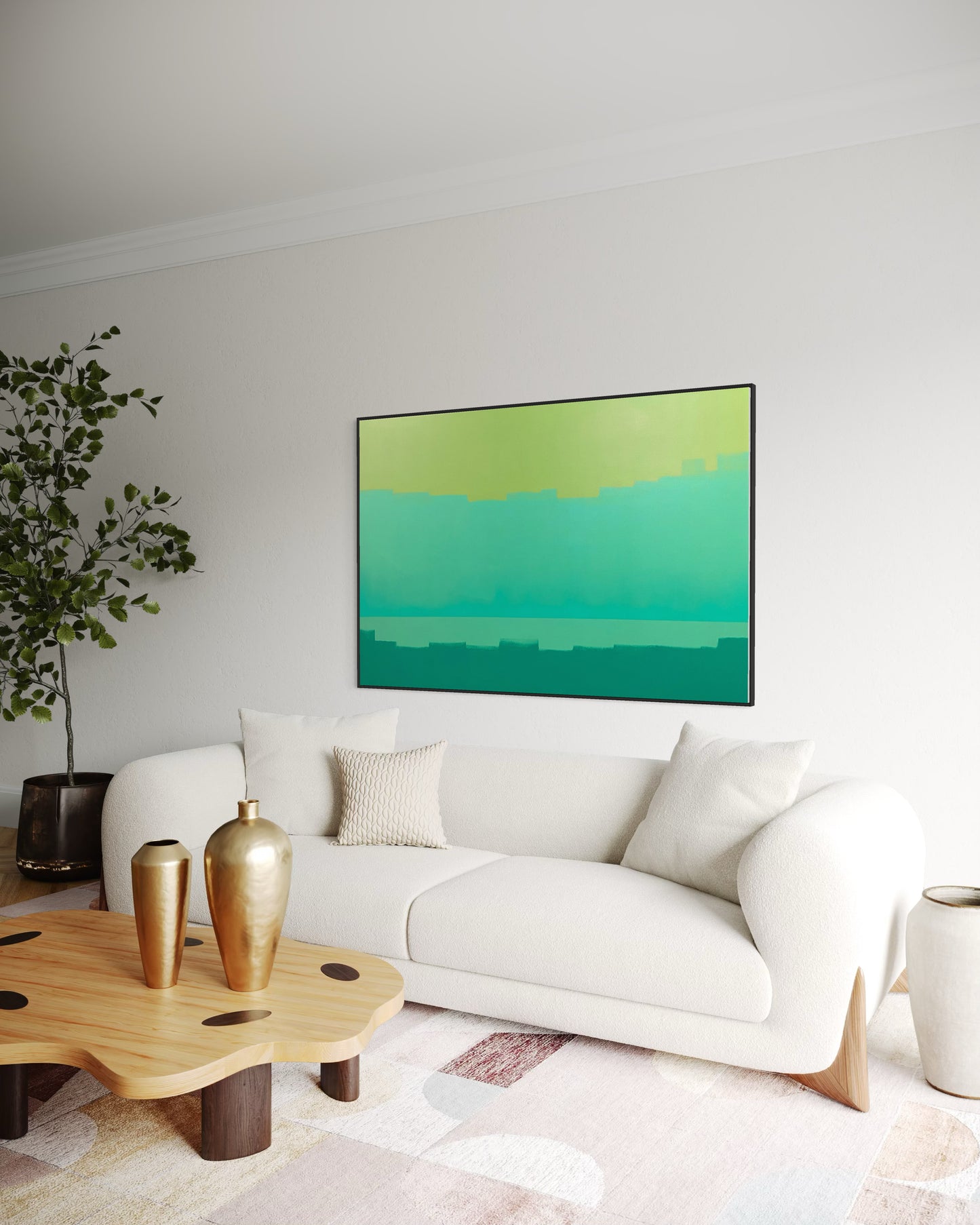 Obra De Arte Abstrata - Horizon Colors Green