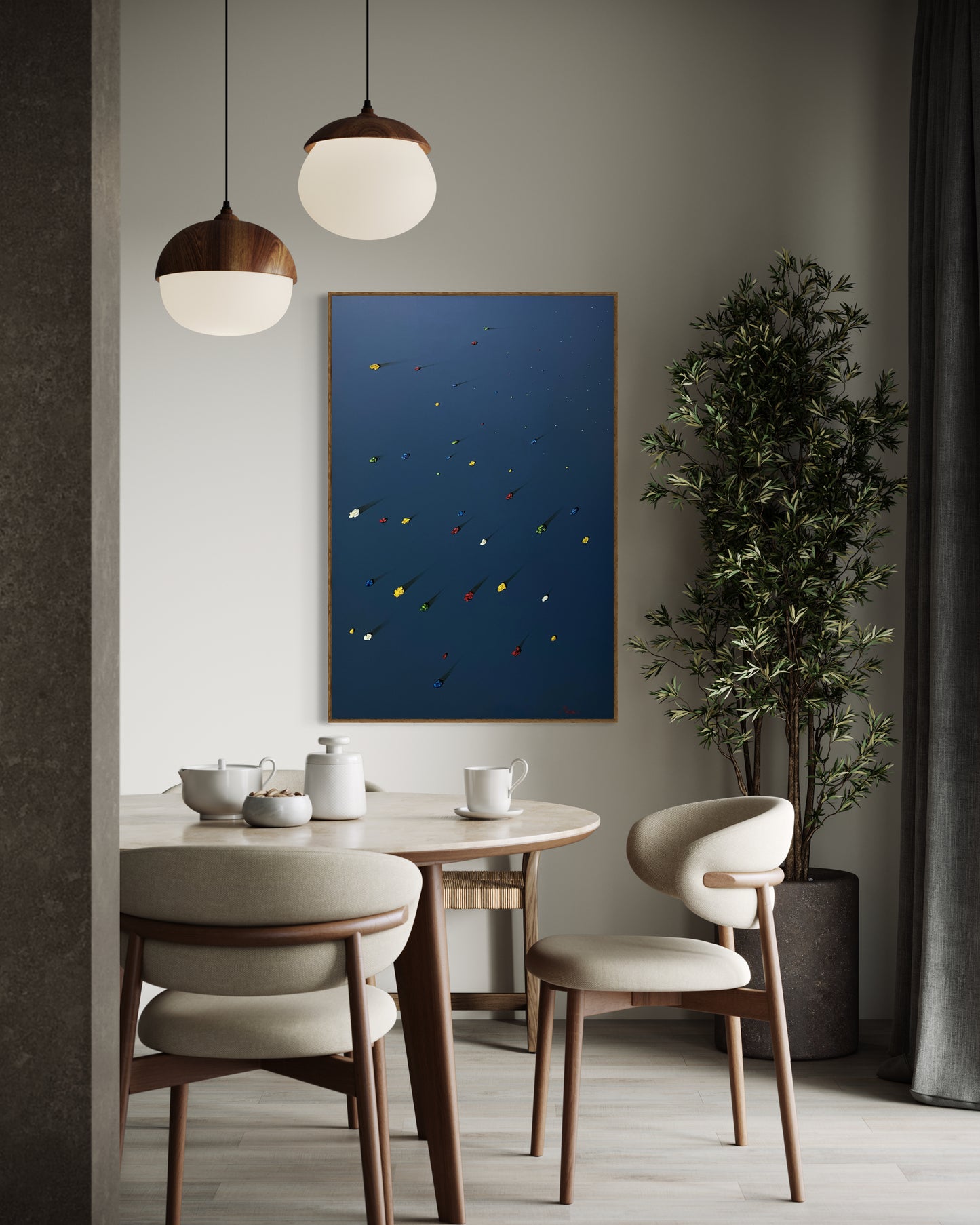 Obra de Arte Minimalista - Meteoritos Chuva
