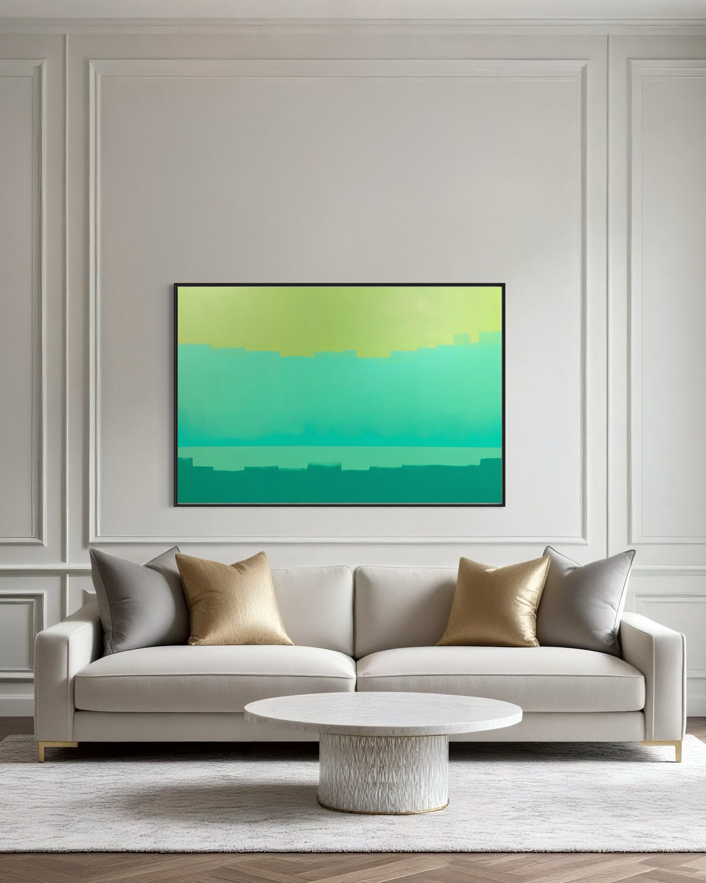 Obra De Arte Abstrata - Horizon Colors Green