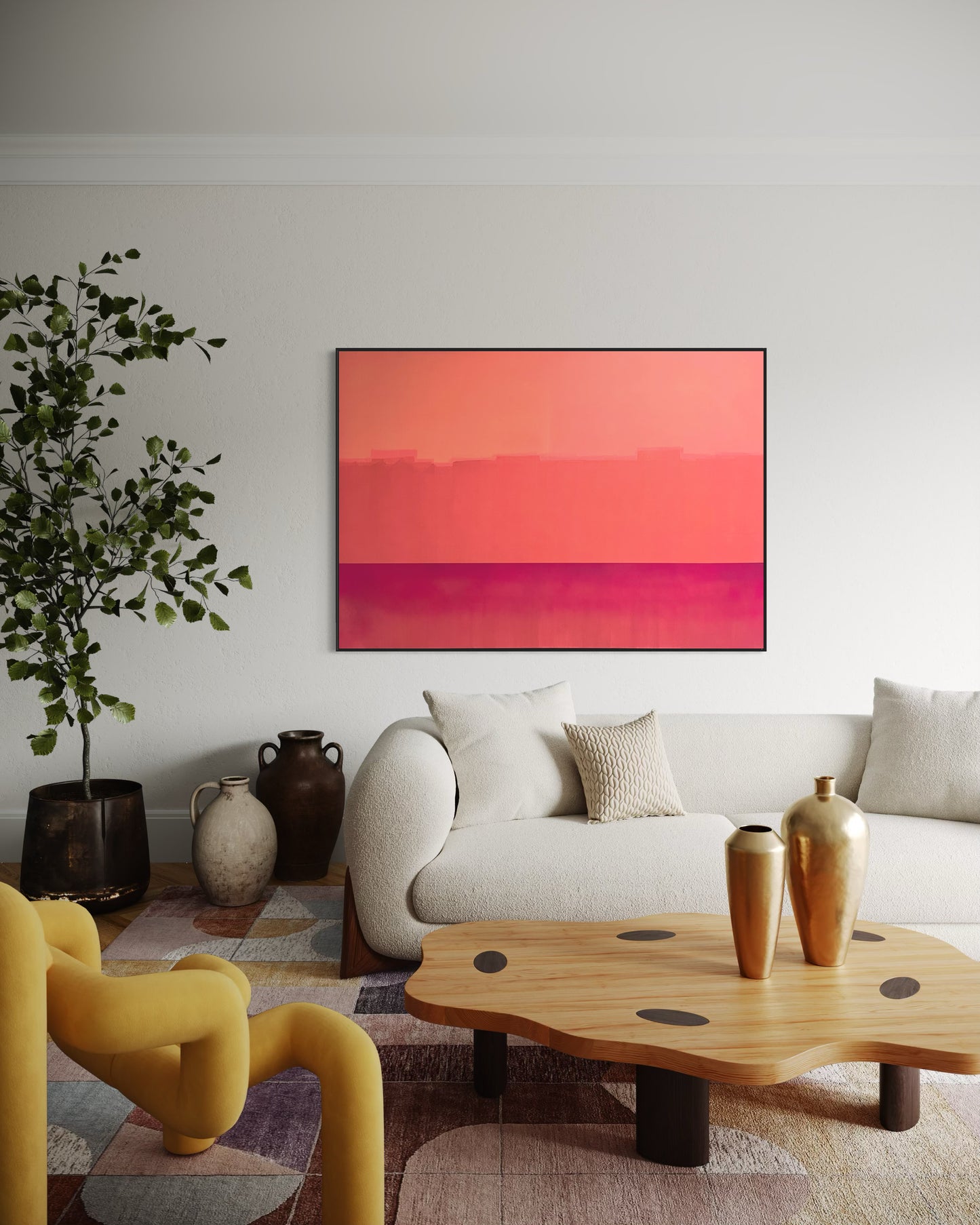 Obra De Arte Abstrata - Horizon Colors Rosa