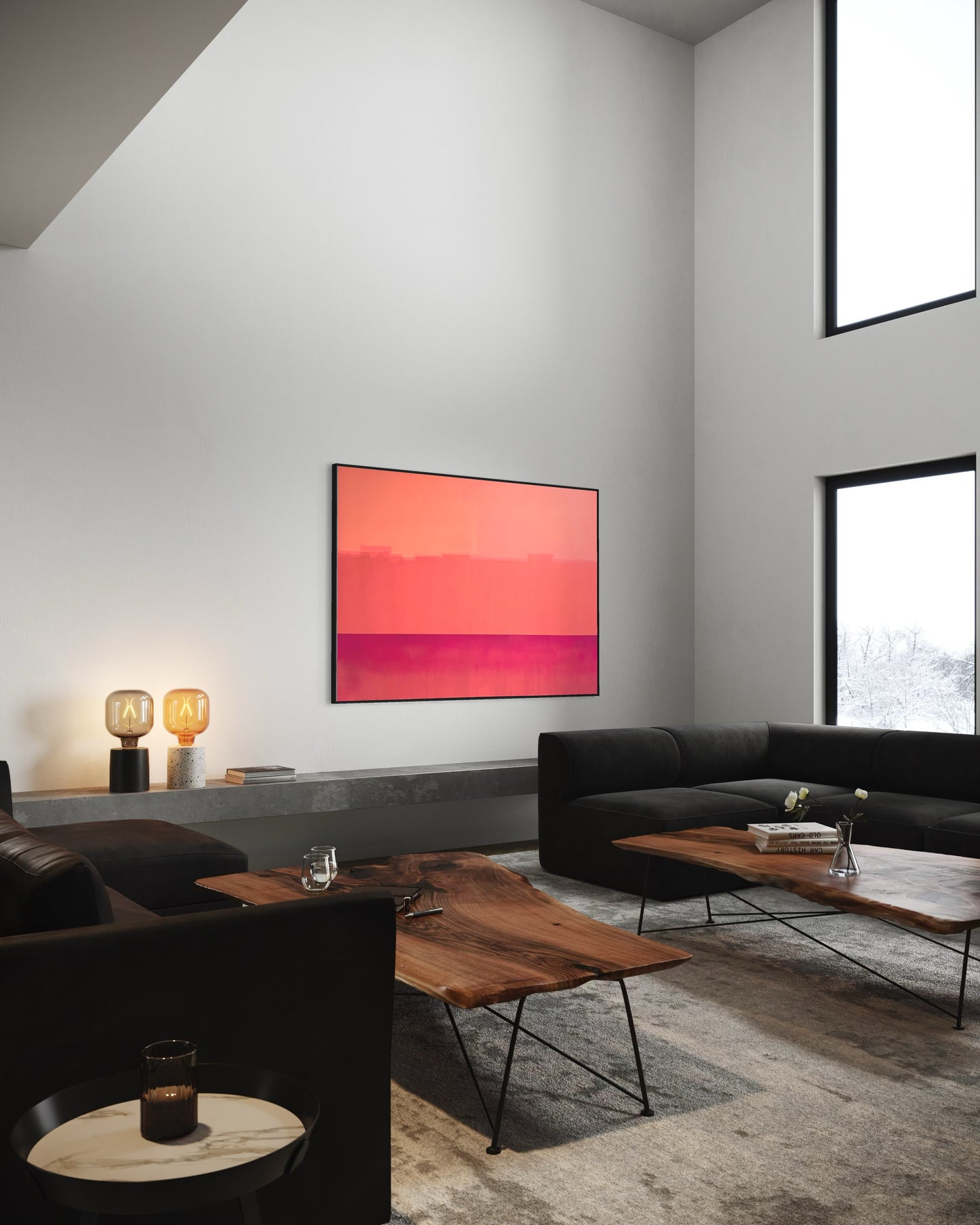 Obra De Arte Abstrata - Horizon Colors Rosa