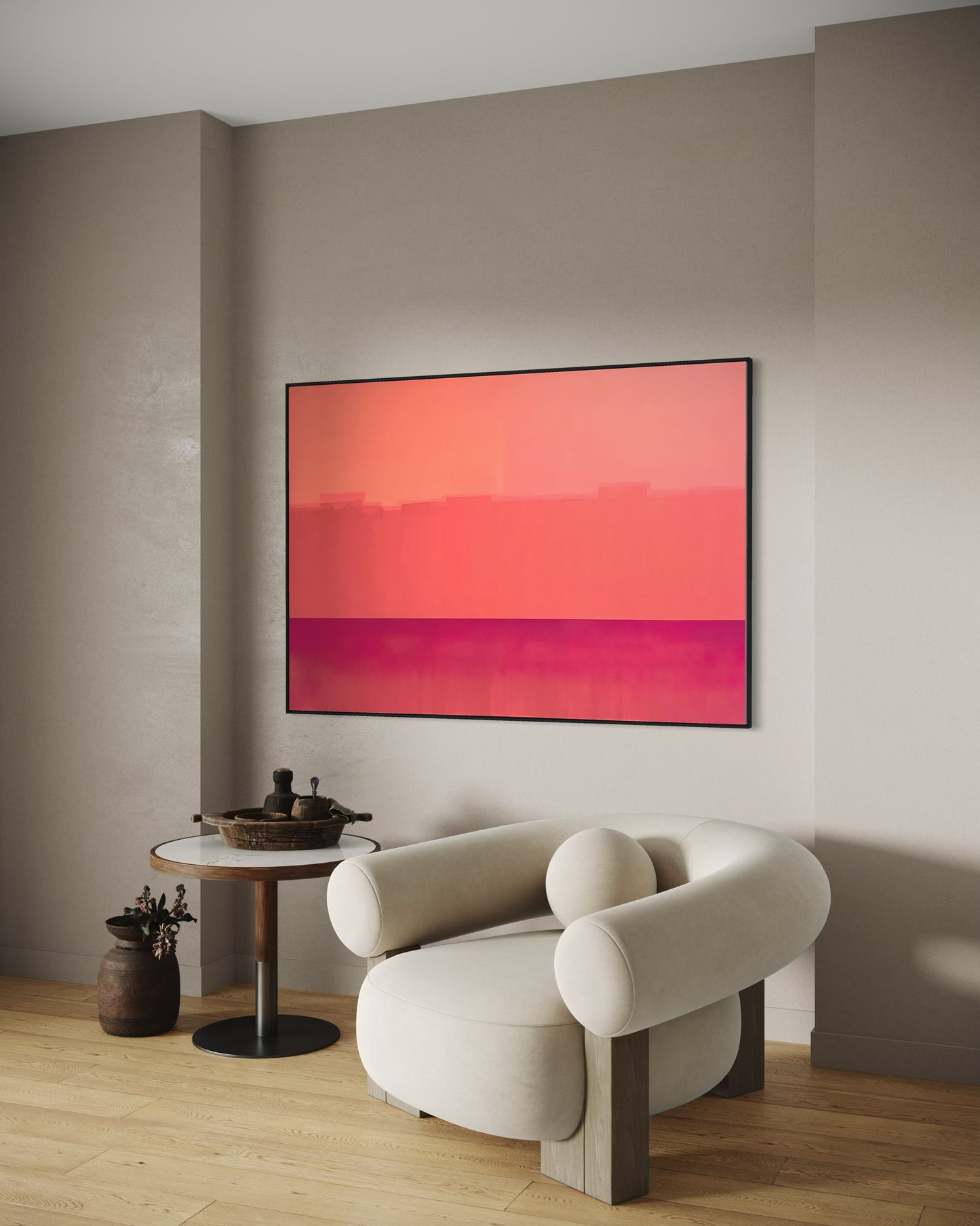 Obra De Arte Abstrata - Horizon Colors Rosa