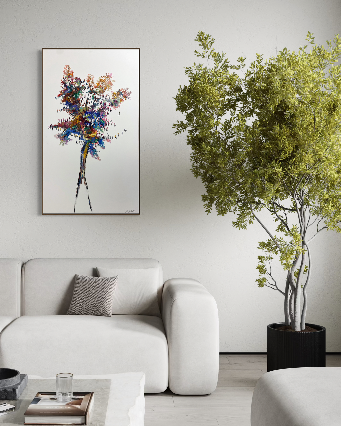 Obra de Arte Minimalista - Aglomerados - Árvore