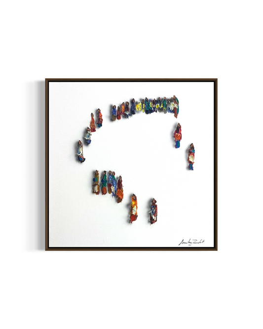 Obra de arte minimalista: racimos de corazones
