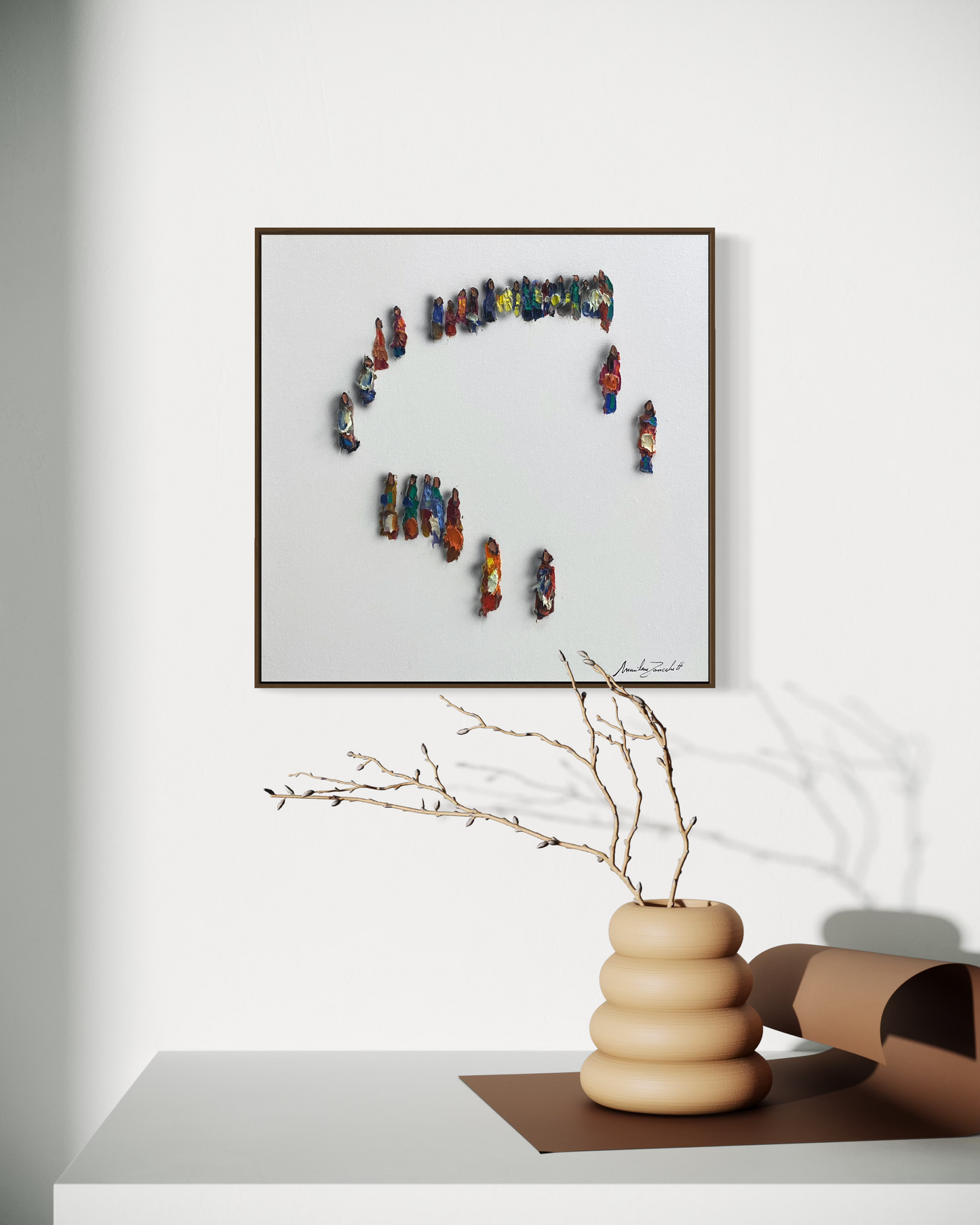 Obra de arte minimalista: racimos de corazones