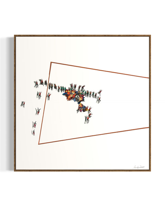 Obra De Arte Minimalista - Aglomerados Geométrico