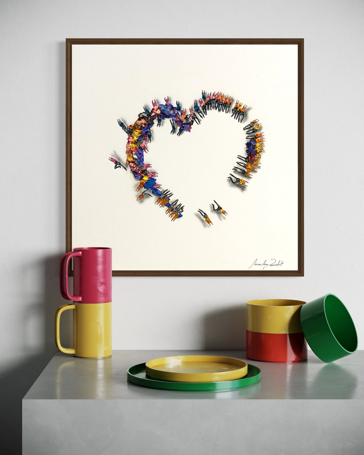 Obra De Arte Minimalista - Aglomerados - Coração