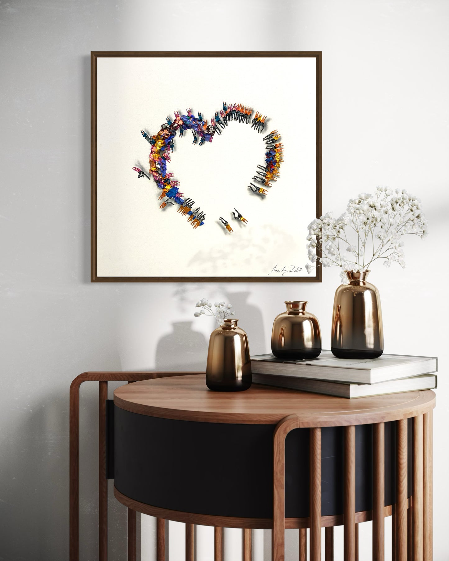 Obra De Arte Minimalista - Aglomerados - Coração
