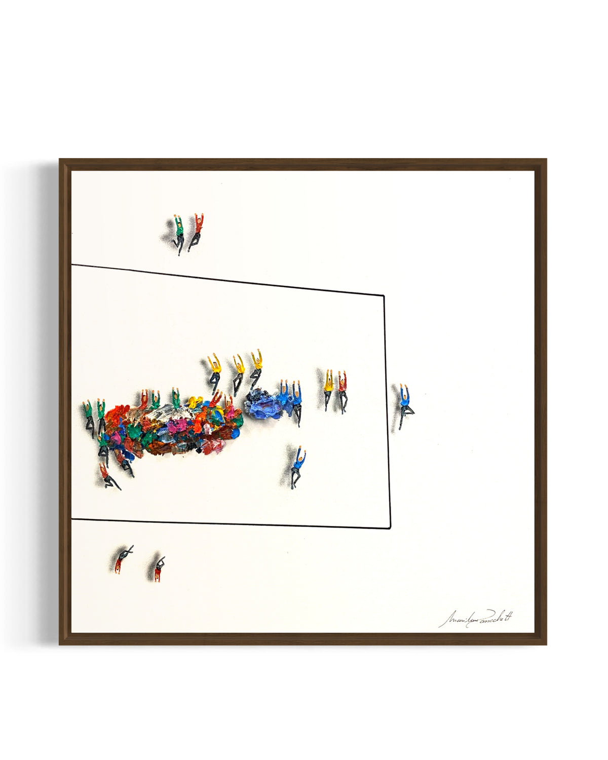 Obra de arte minimalista: racimos de corazones