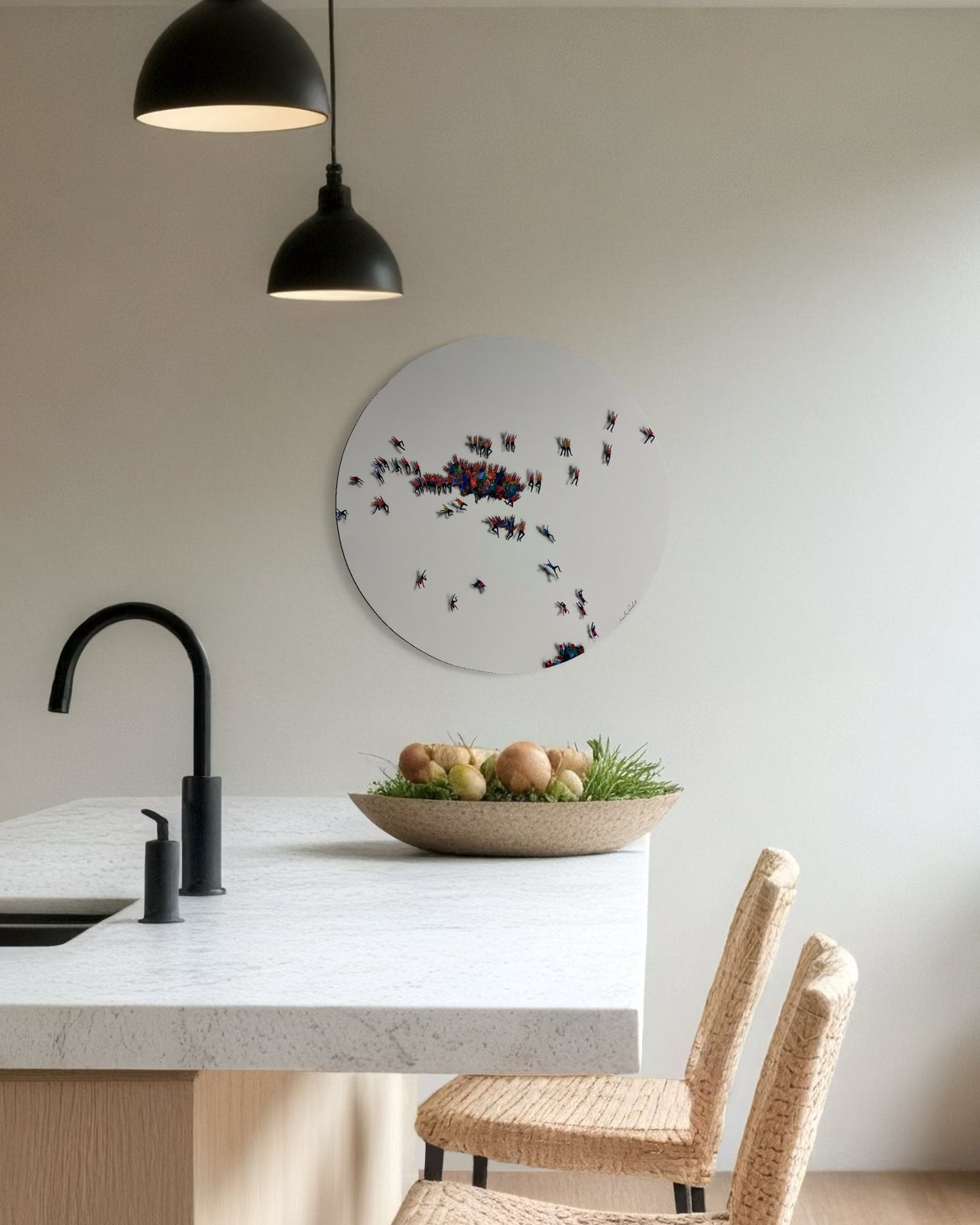 Obra De Arte Minimalista - Aglomerados - Circular