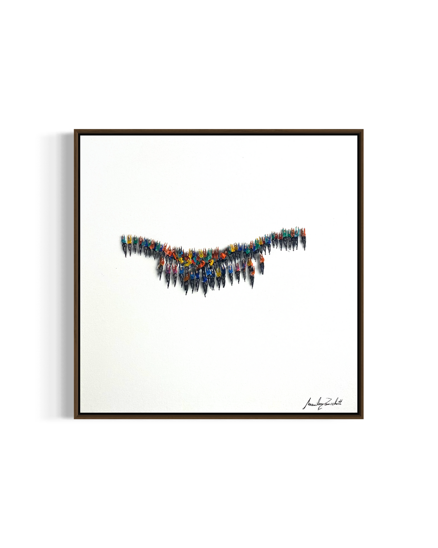 Obra de arte minimalista: racimos de corazones
