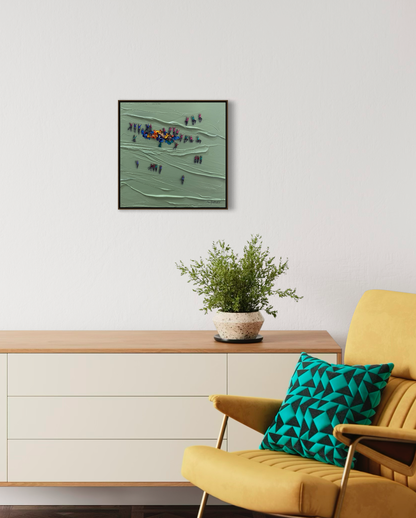 Obra De Arte Minimalista - Aglomerados - Verde II