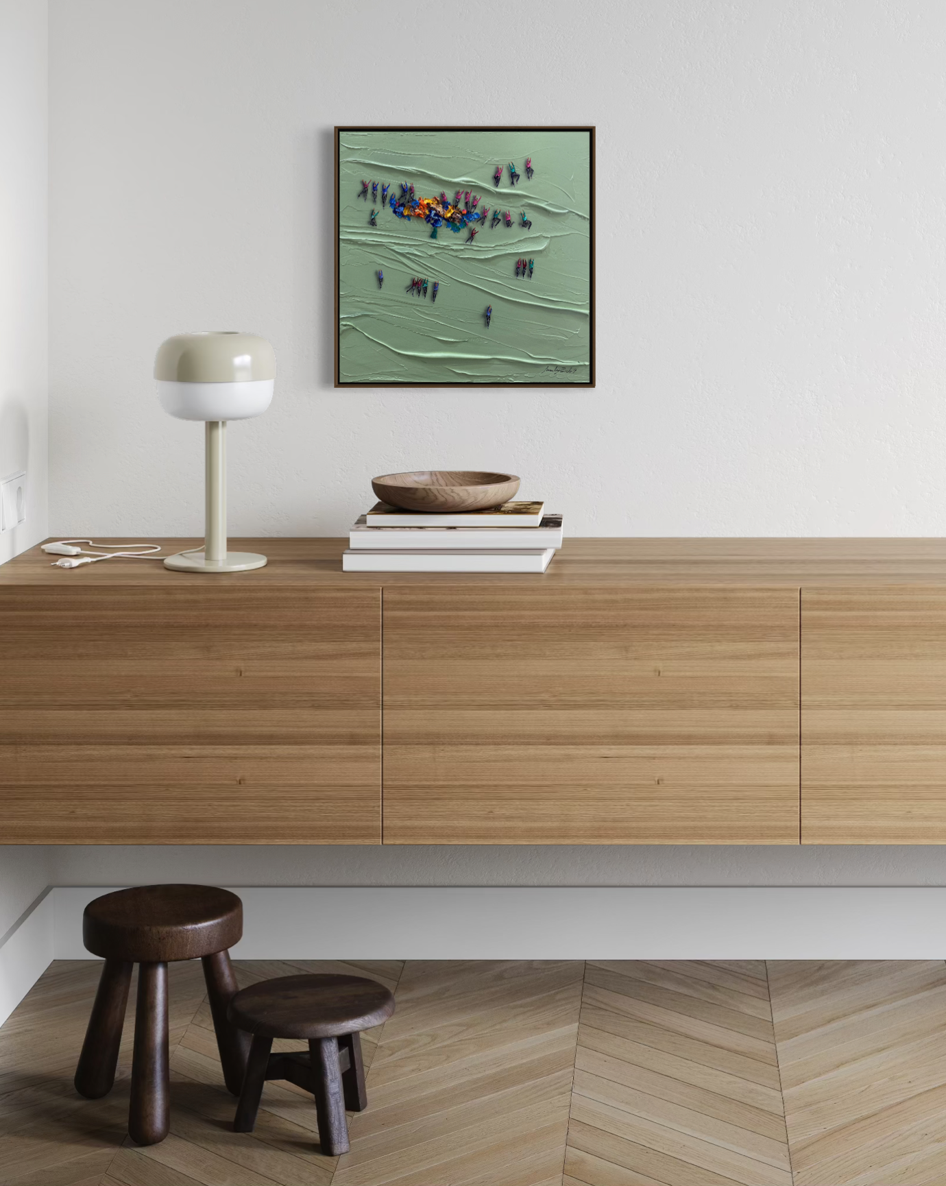 Obra De Arte Minimalista - Aglomerados - Verde II