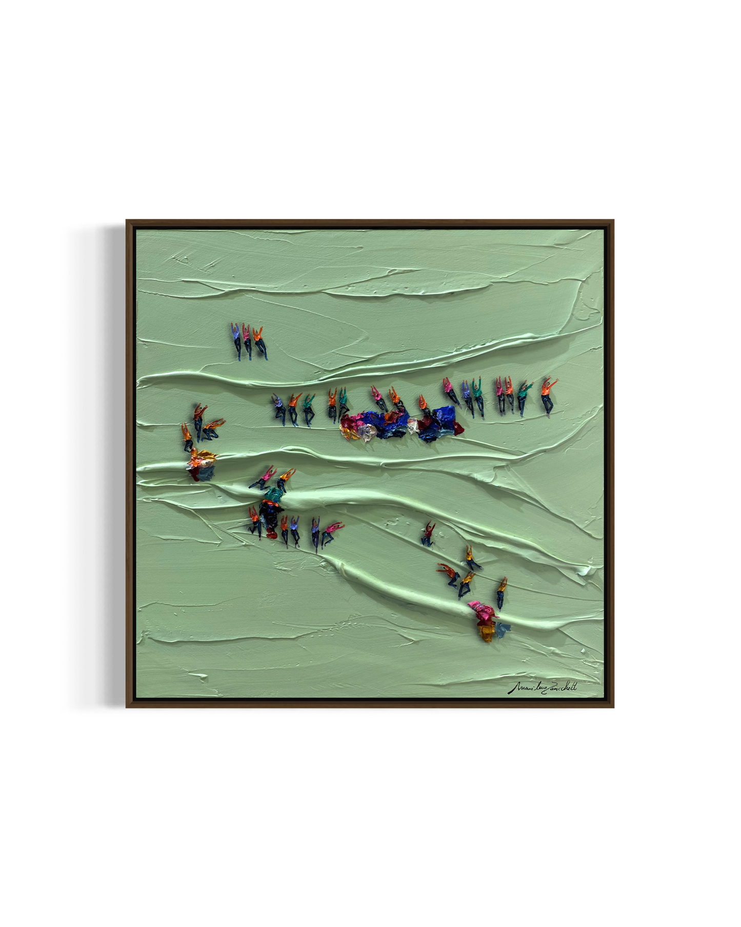 Obra De Arte Minimalista - Aglomerados - Verde I