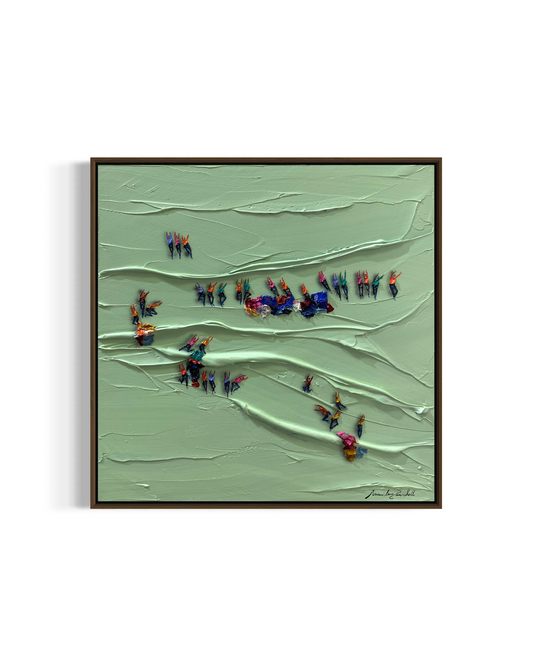 Obra De Arte Minimalista - Aglomerados - Verde I