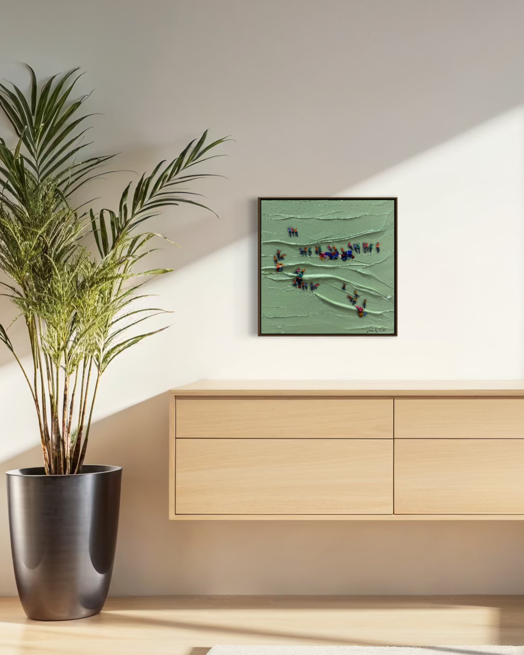 Obra De Arte Minimalista - Aglomerados - Verde I