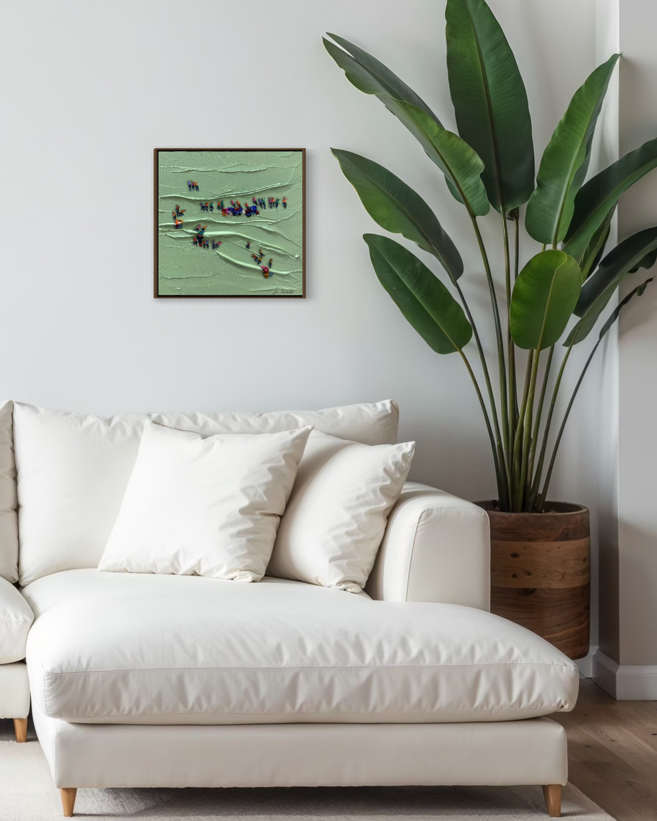 Obra De Arte Minimalista - Aglomerados - Verde I