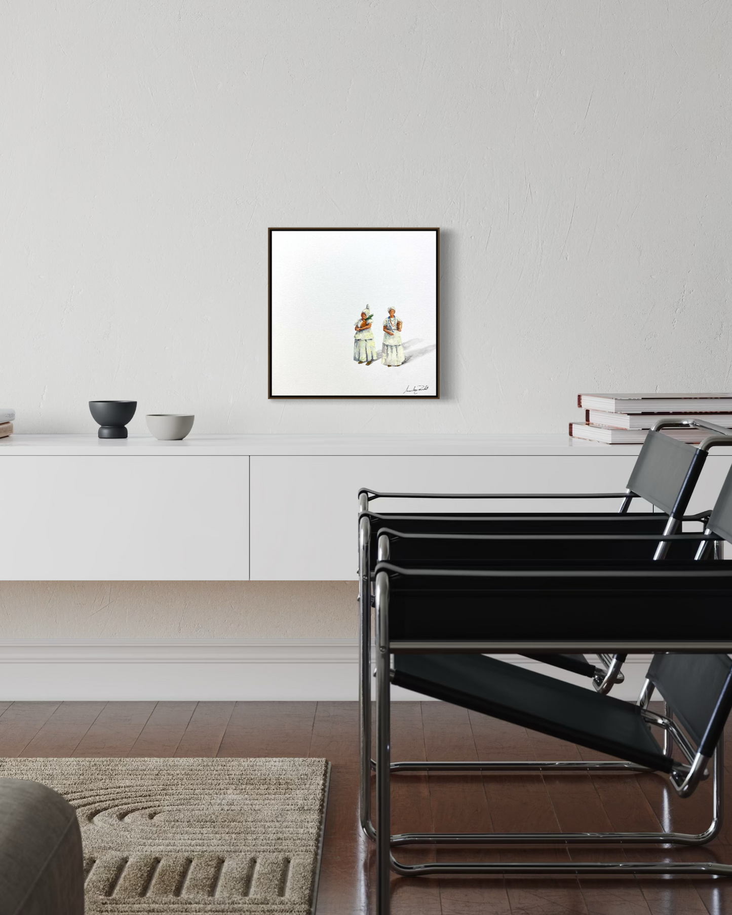 Obra de arte minimalista: racimos de corazones