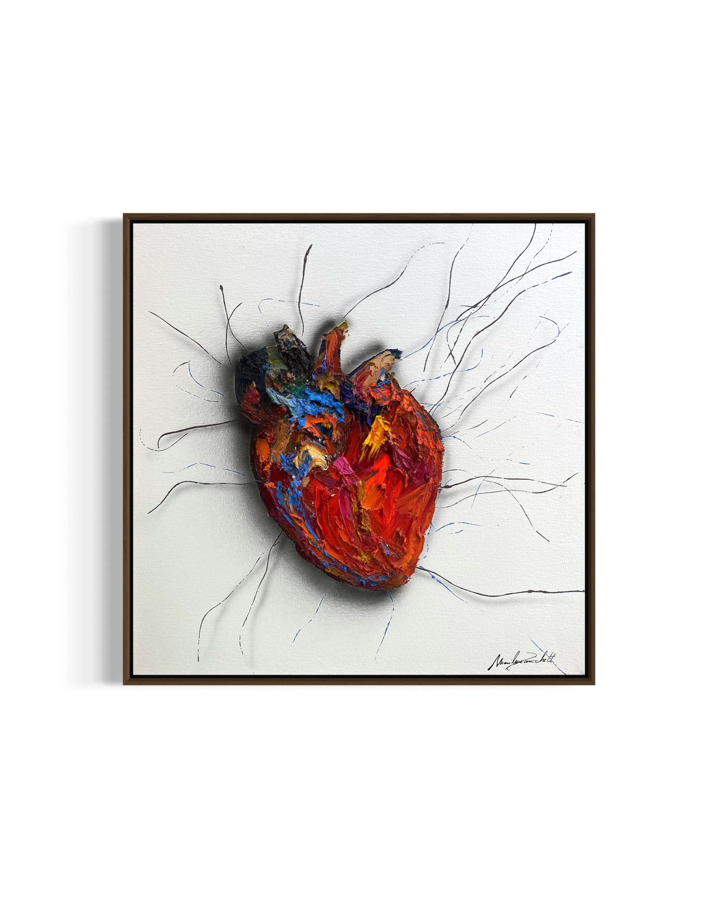Obra de arte minimalista: racimos de corazones