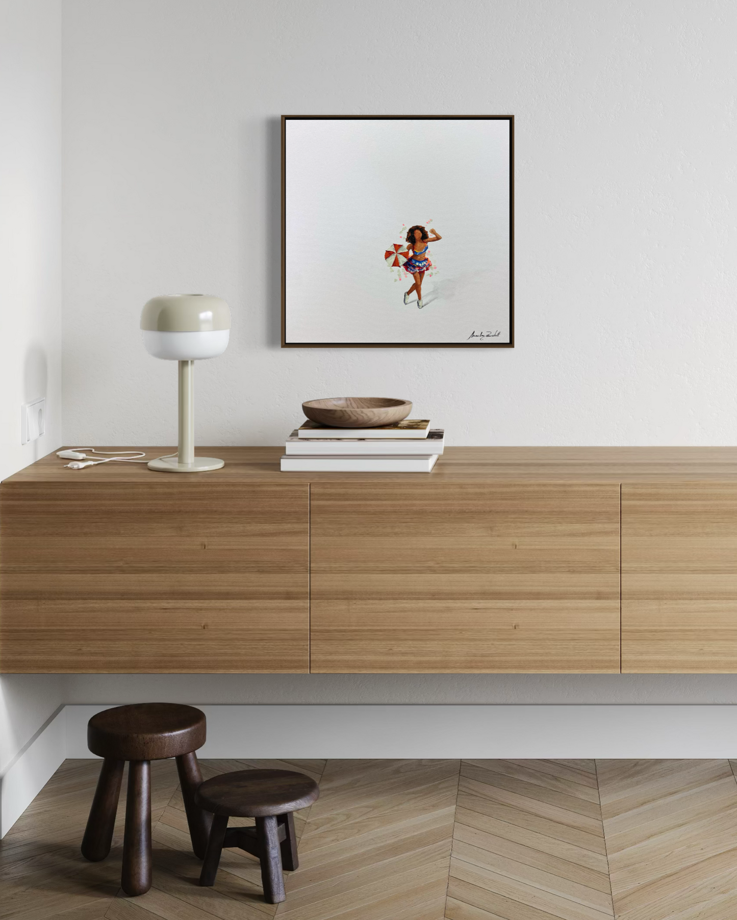 Obra de arte minimalista: racimos de corazones