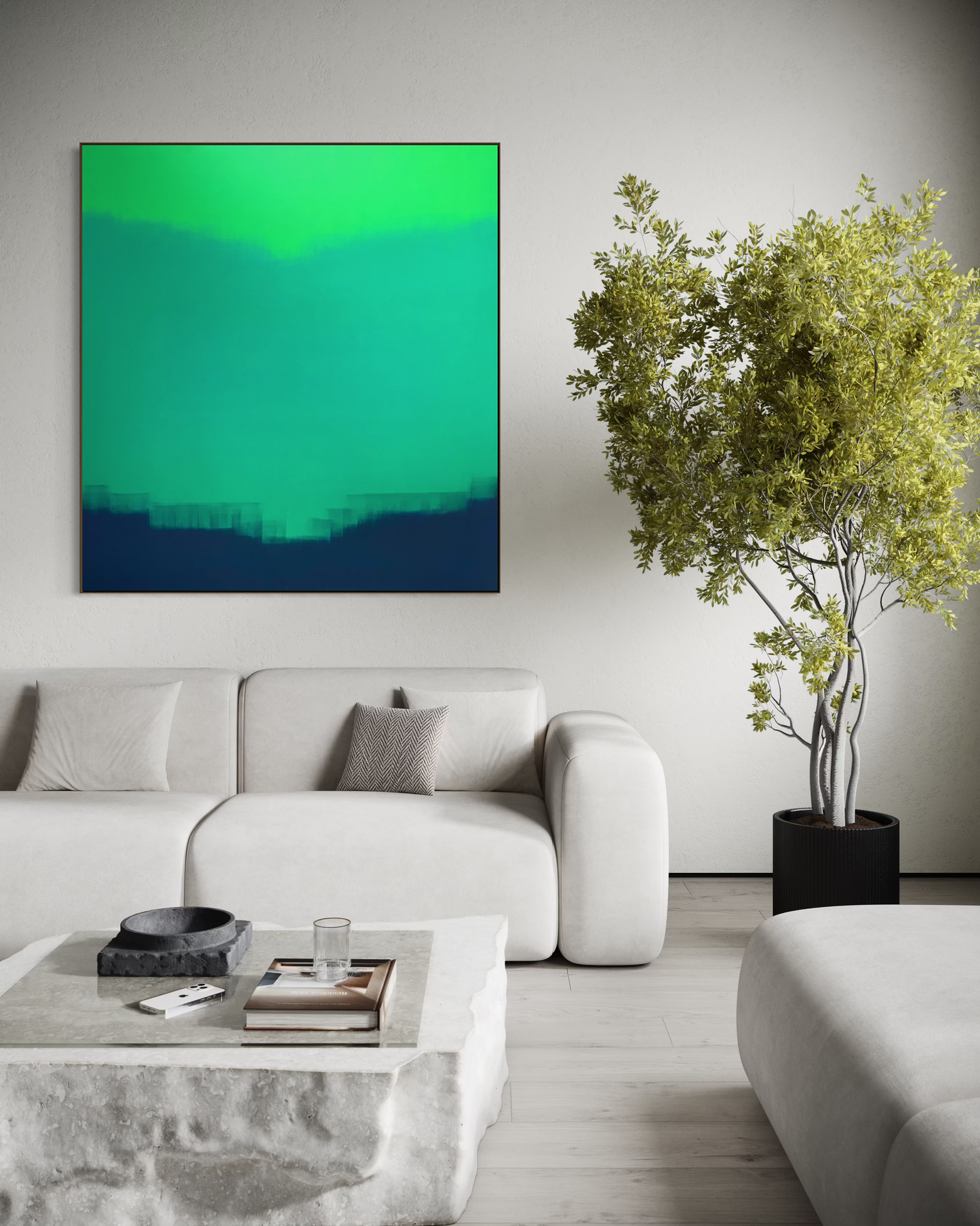Obra de Arte Abstrata - Horizon Colors Green