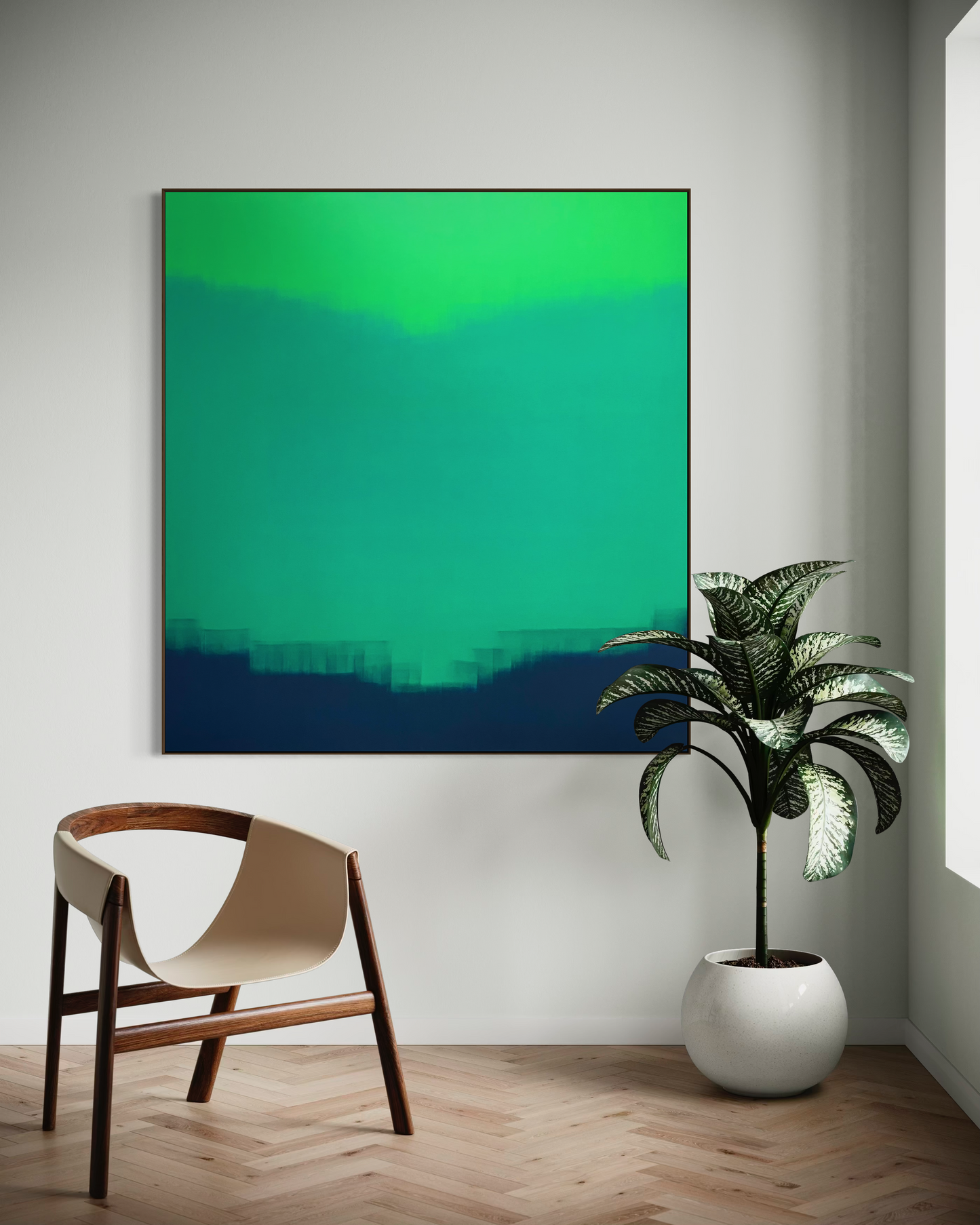 Obra de Arte Abstrata - Horizon Colors Green