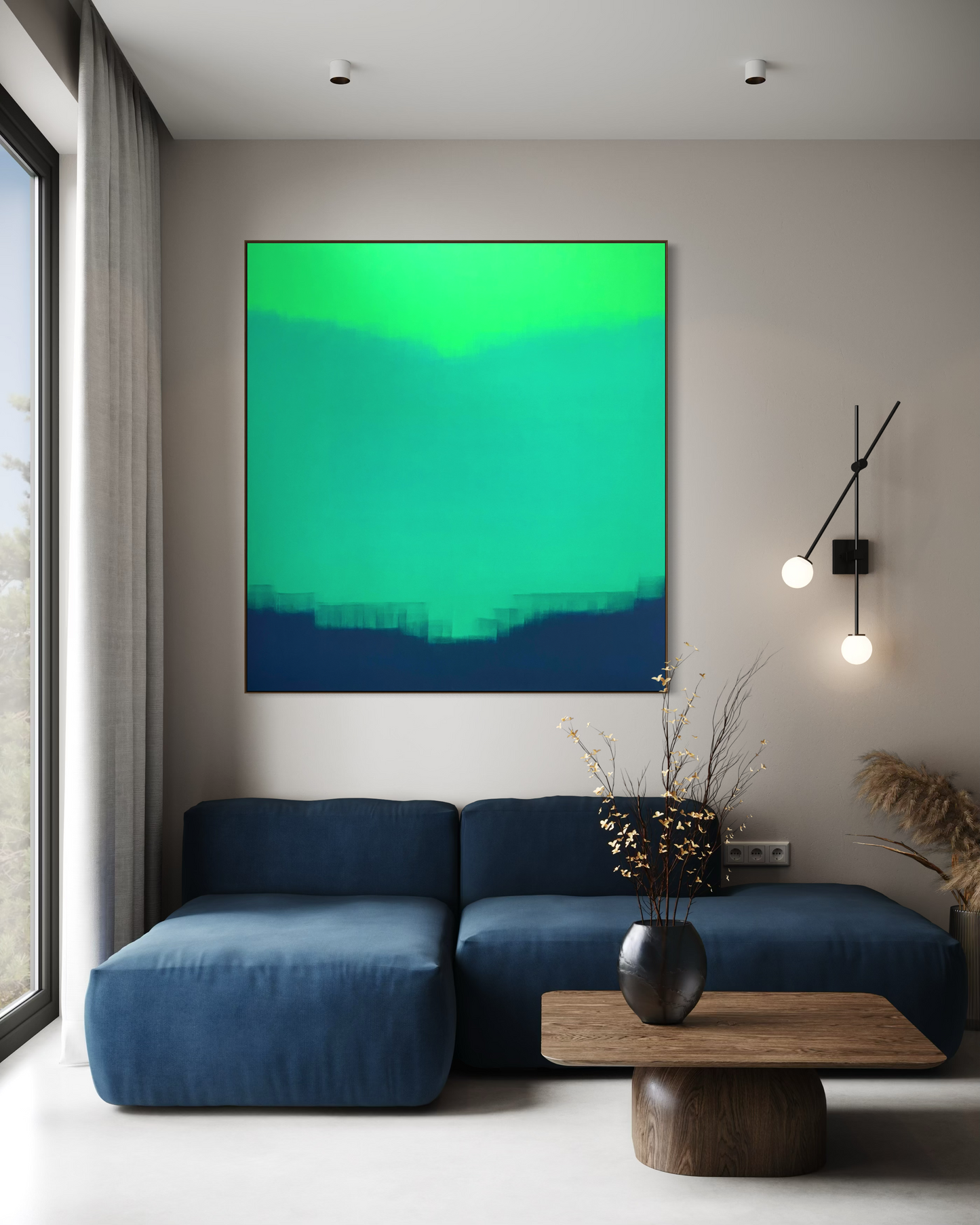 Obra de Arte Abstrata - Horizon Colors Green