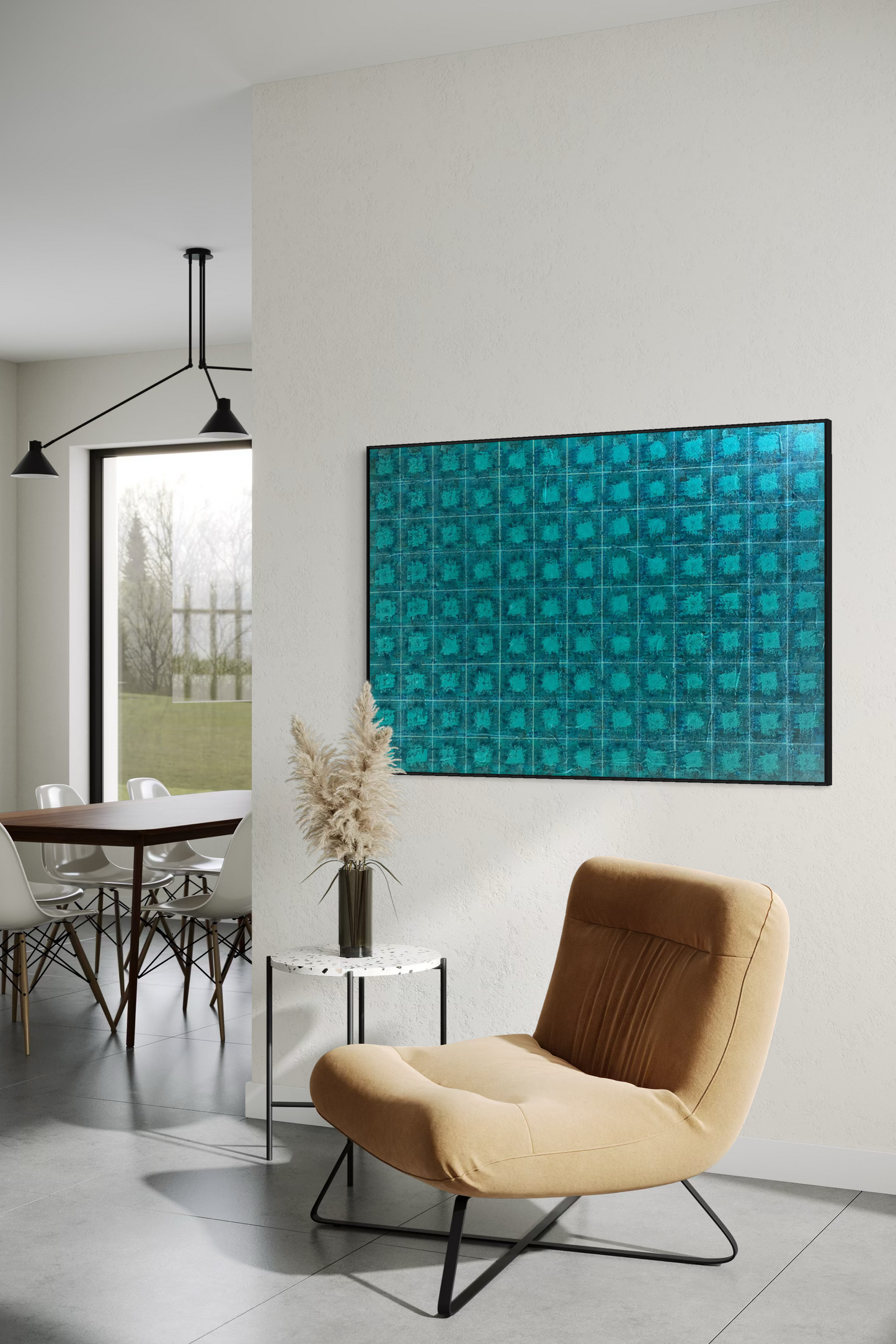 Obra de Arte Abstrata - Ladrilhos - Aqua