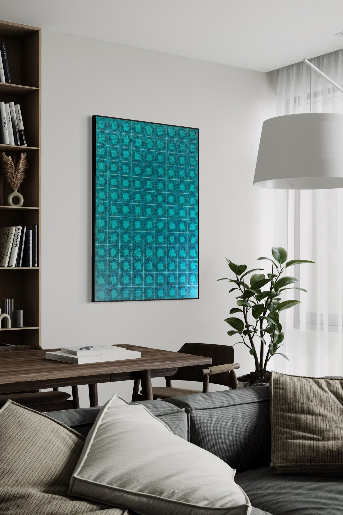 Obra de Arte Abstrata - Ladrilhos - Aqua