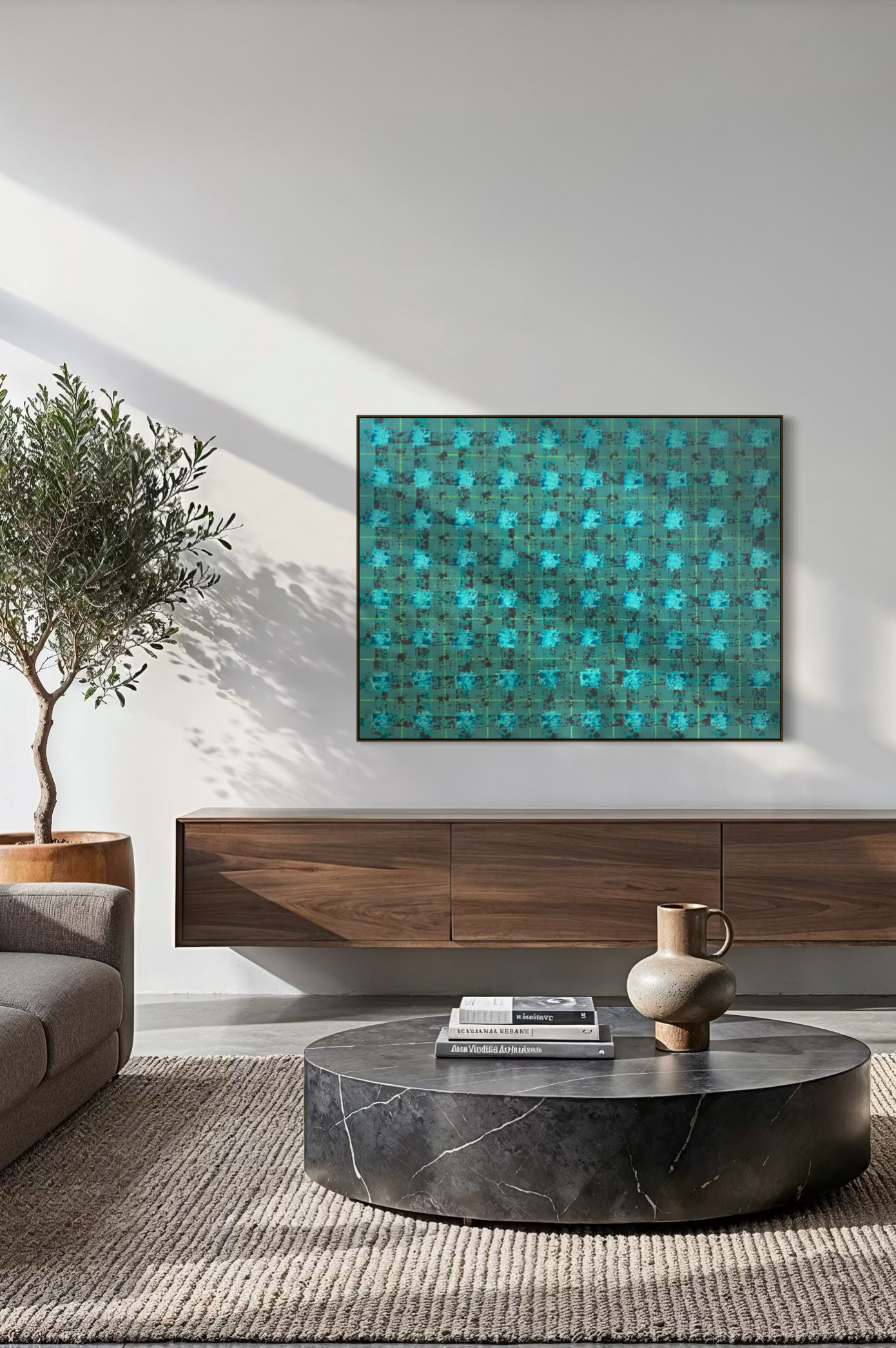 Obra de arte Abstrata - Ladrilhos Esmeralda
