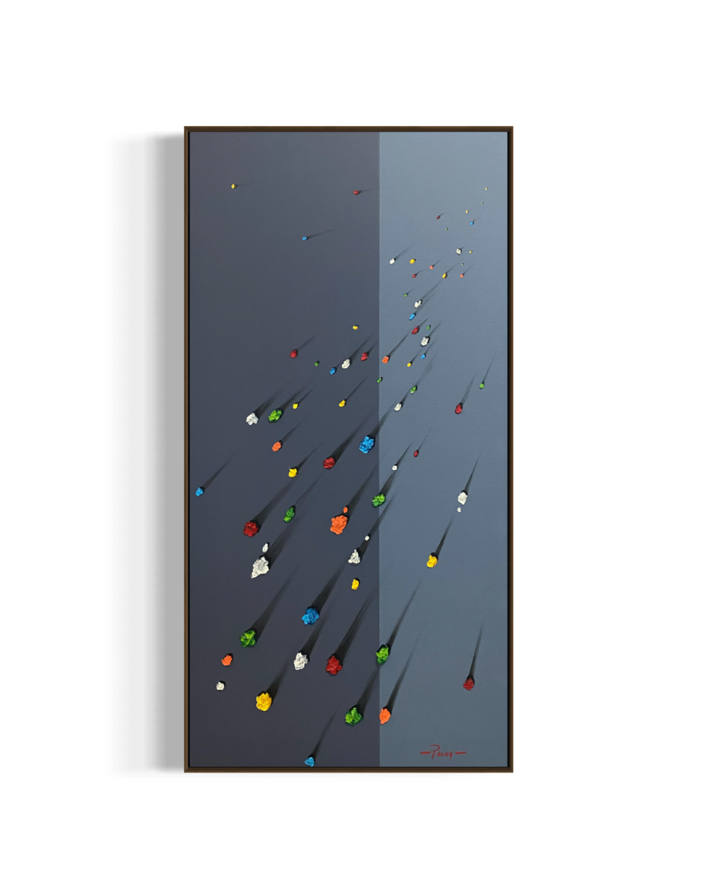 Obra de Arte Minimalista - Meteoritos - Azul Escuro