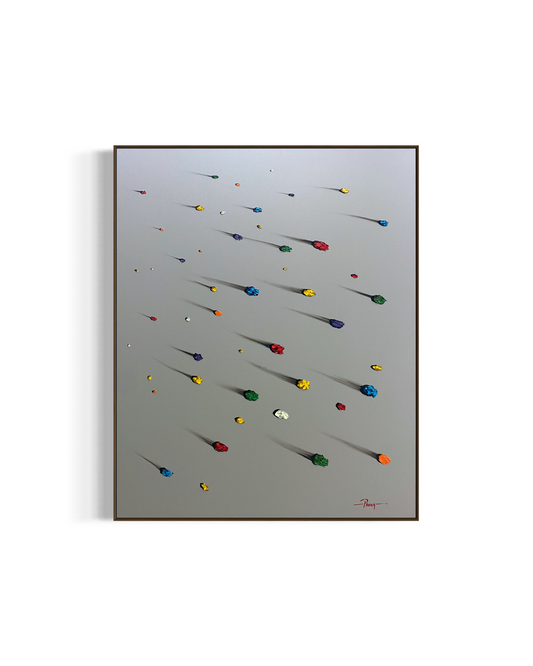 Obra de Arte Abstrata - Meteoritos - Grey