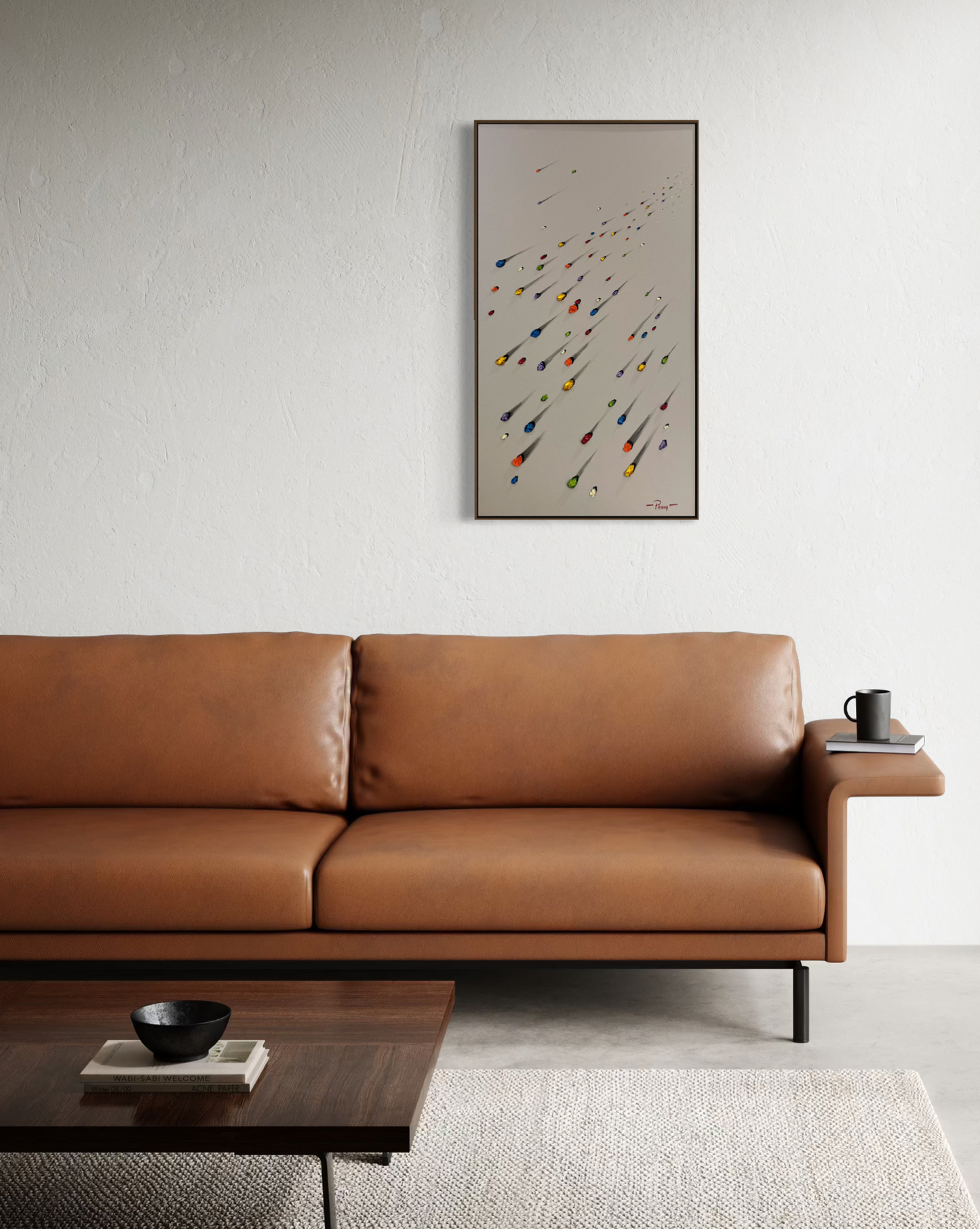 Obra de Arte Minimalista - Meteoritos cinza