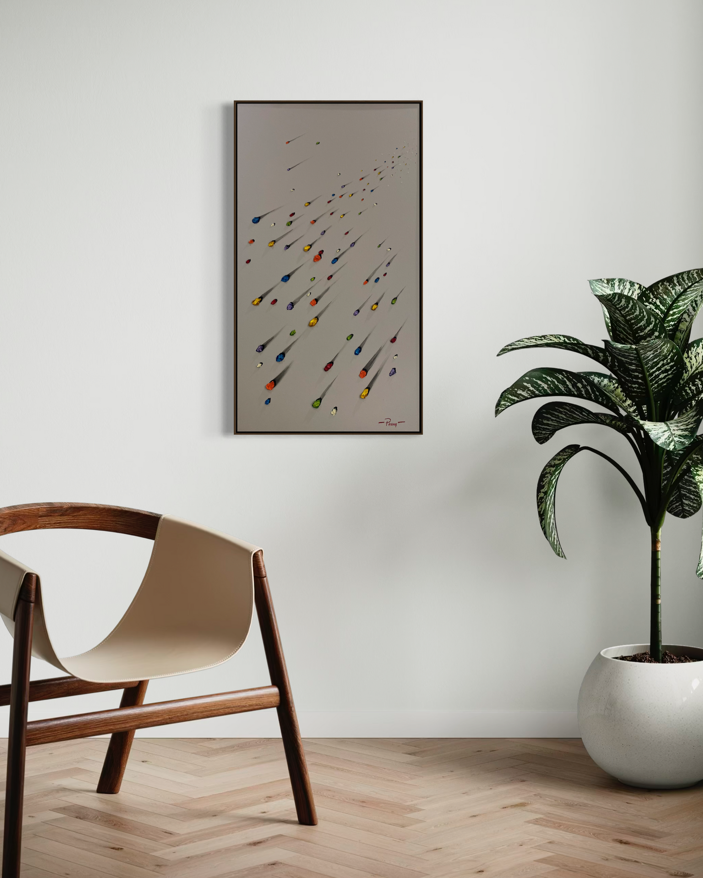 Obra de Arte Minimalista - Meteoritos cinza